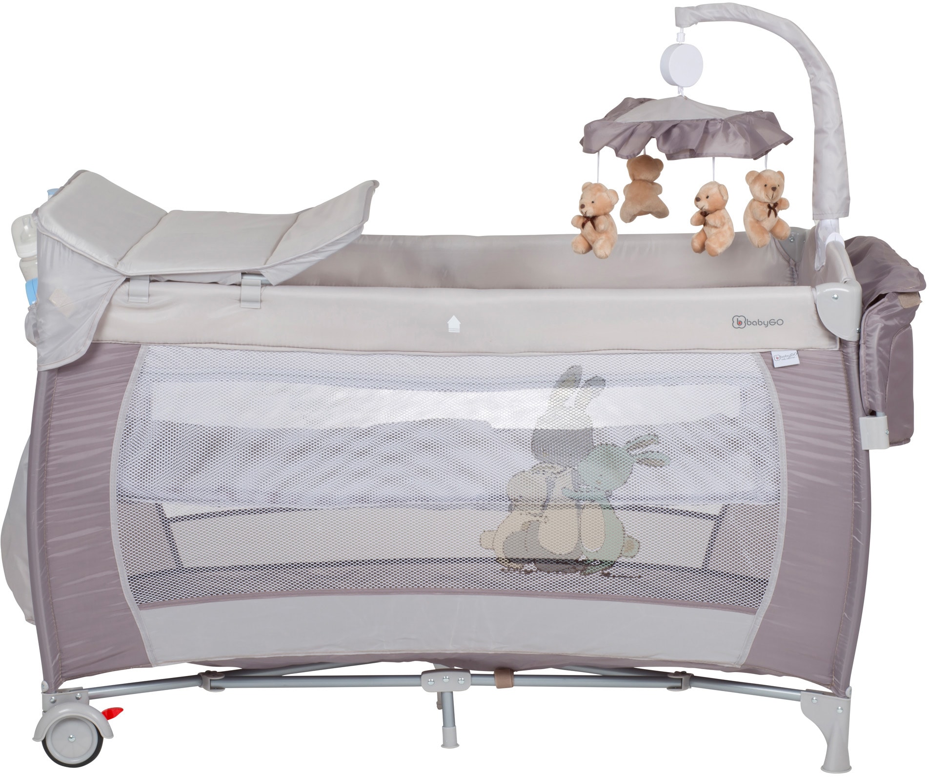 BabyGo Baby-Reisebett »Sleeper Deluxe, beige«, mit Musik-Mobile