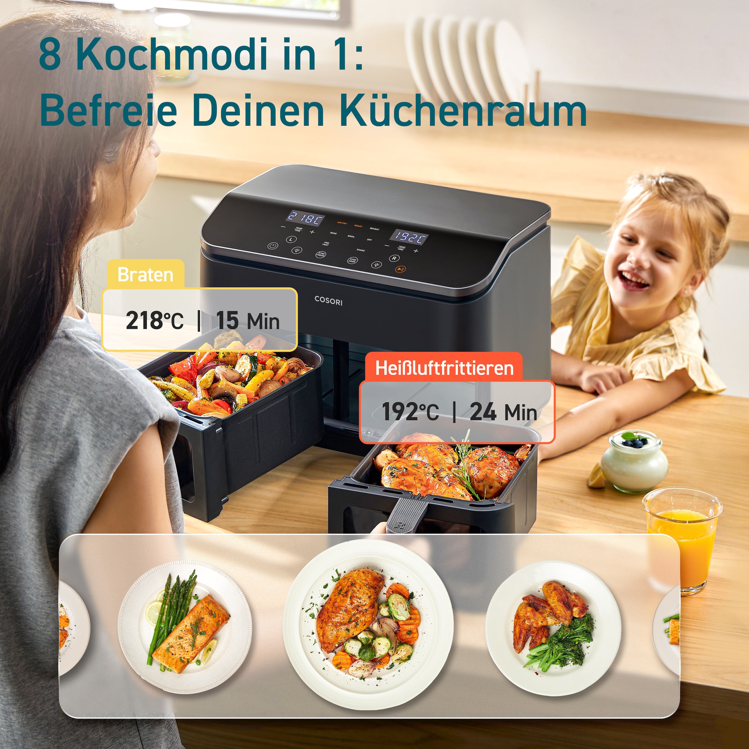 Cosori Heißluftfritteuse »CAF-R901-AEUR« 1750 W