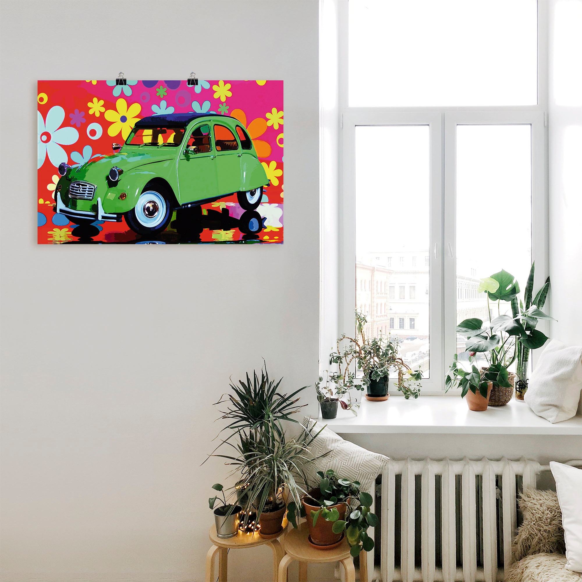 Artland Wandbild »CitroÃ«n 2CV grün«, Auto, (1 St.), als Alubild, Outdoorbild, Leinwandbild, Poster in verschied. Größen