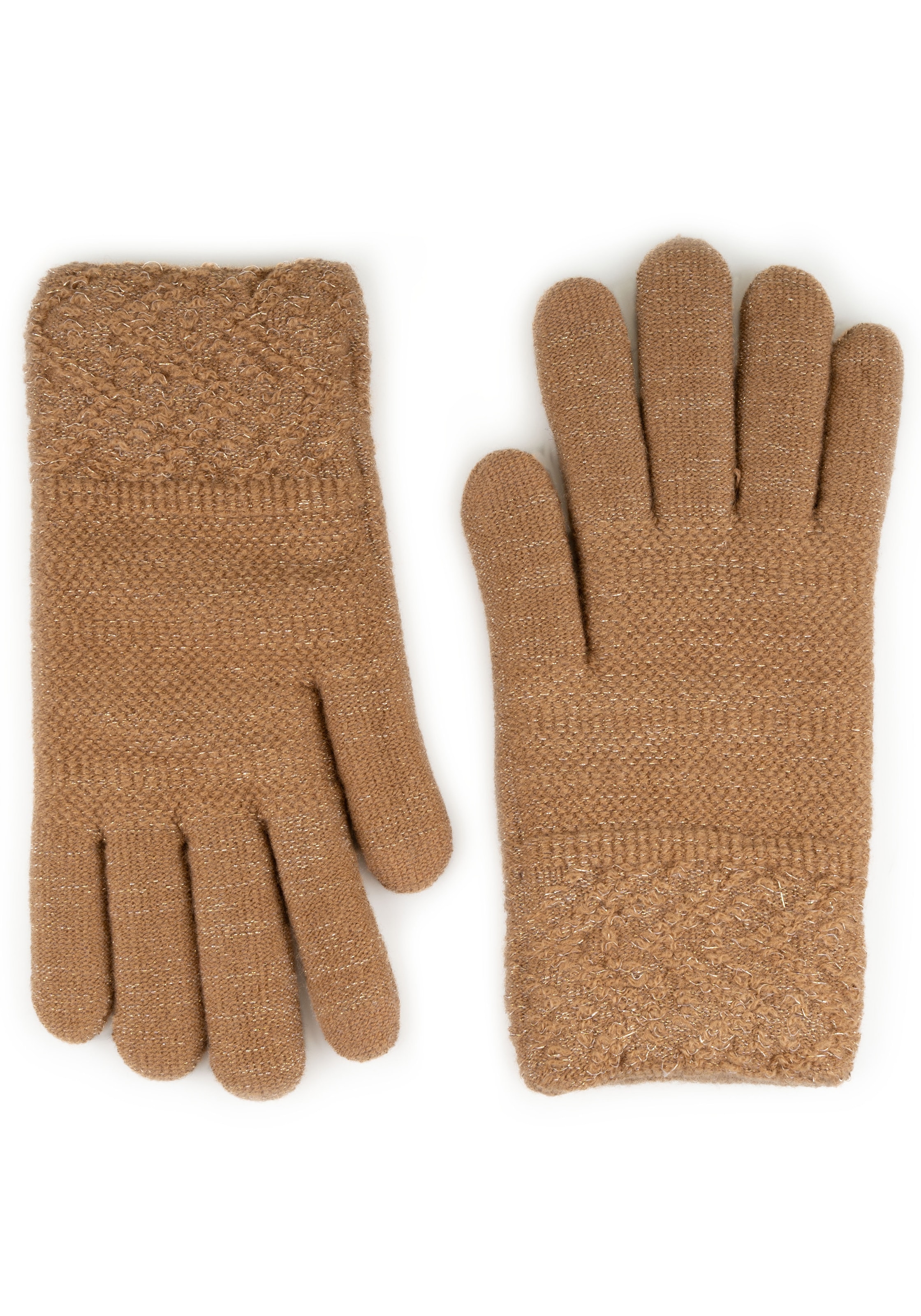 Capelli New York Strickhandschuhe 1 Paar,  dezenter Metallic-Schimmer, gemustert, hoch elastisch