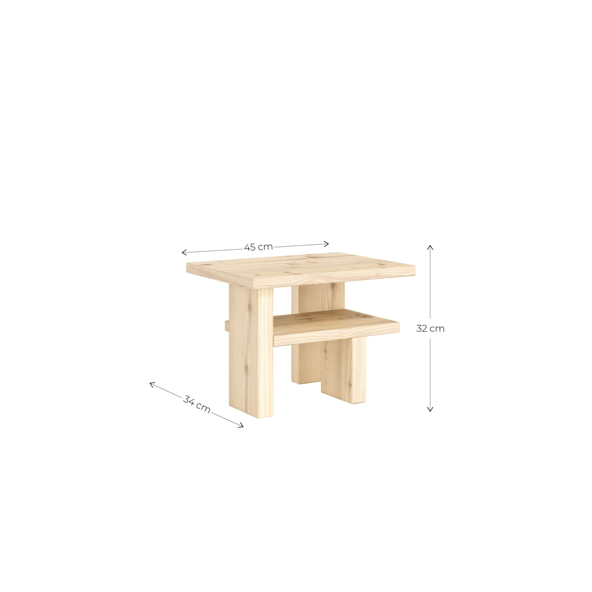 Karup Design Beistelltisch »Japan Side Table, kompakt, stilvoll, funktional, Made in Europe«, vielseitig einsetzbar, aus massivem FSC®-zertifiziertes Massivholz