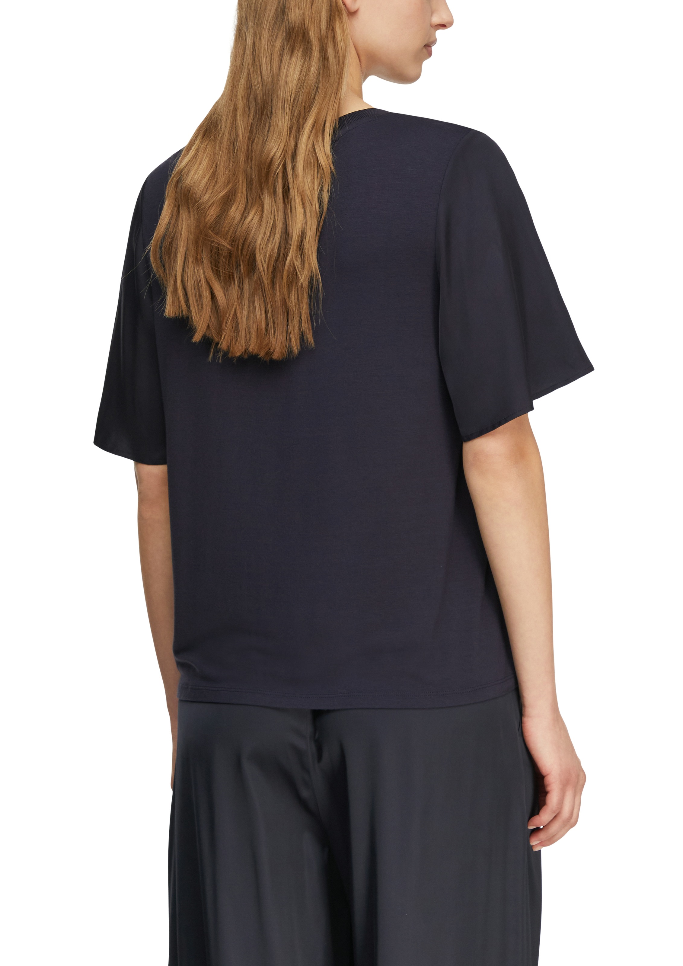 Comma T-Shirt mit geripptem Ausschnitt
