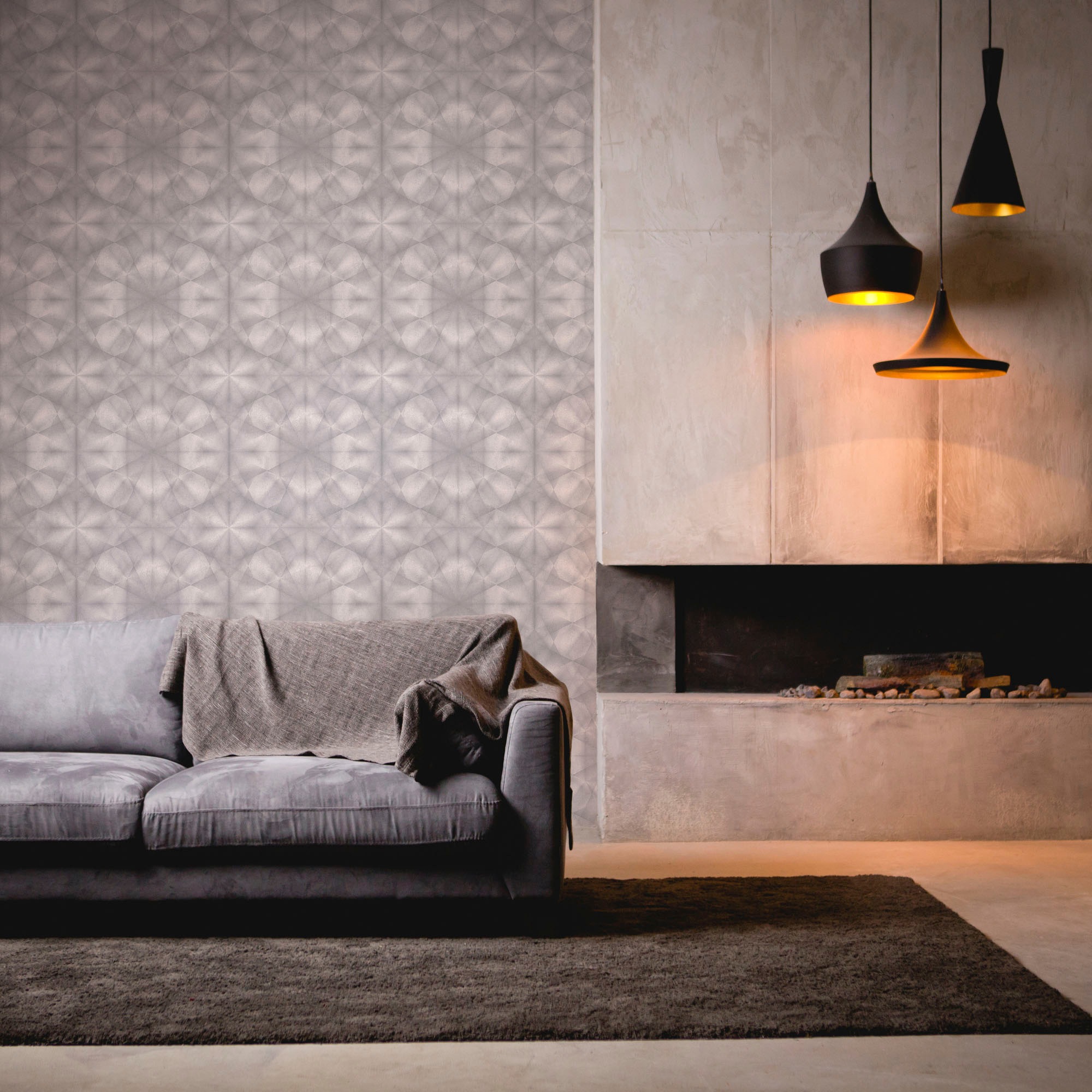 living walls Vliestapete »My Home My Spa«, 3D-Optik-geometrisch-Motiv, Design Tapete 3D Effekt Tapeten Wohnzimmer Schlafzimmer Küche Design