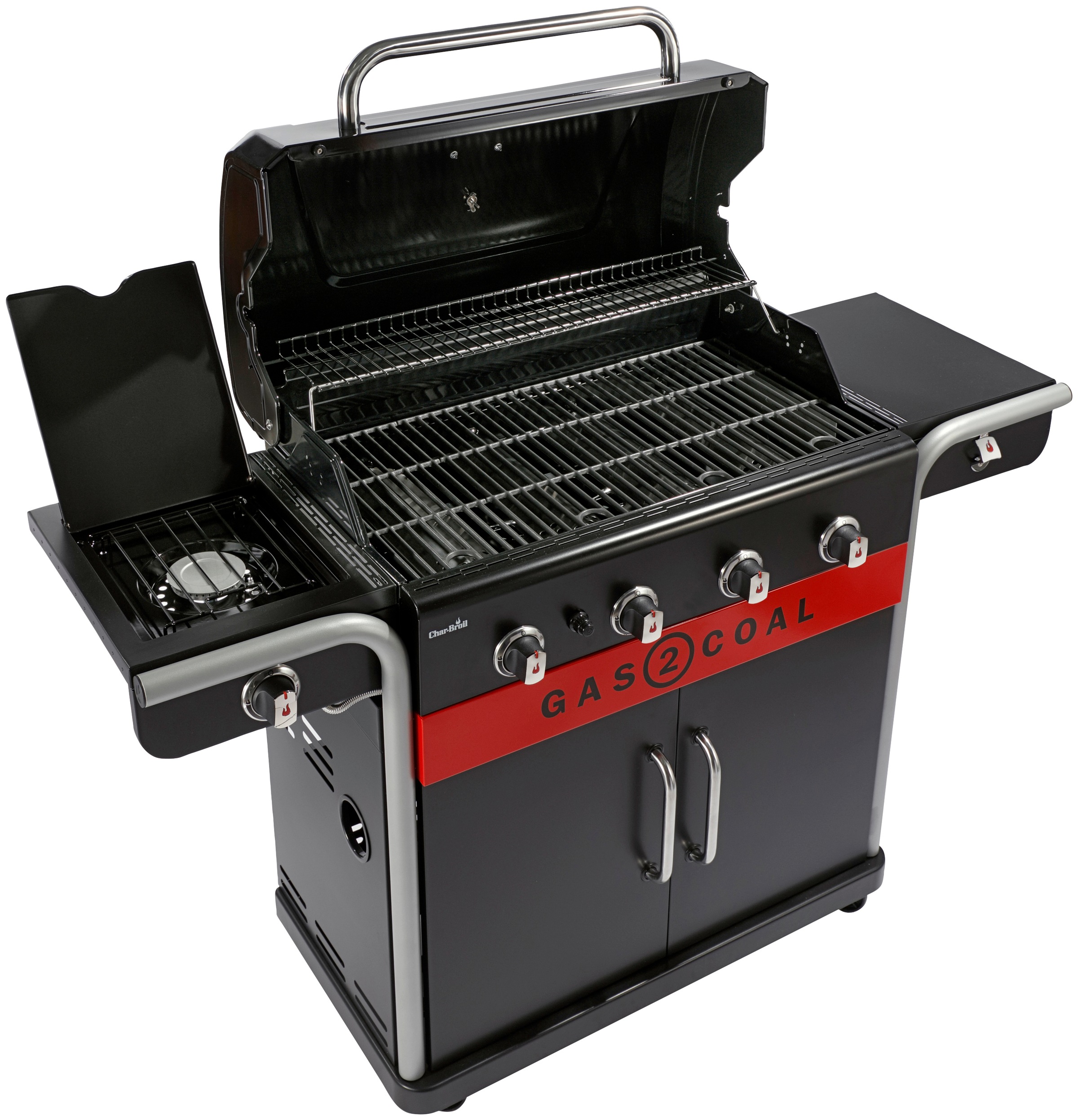 3. Bild von Char-Broil Kombigrill »Hybrid Gas2Coal 2.0 440«, 4-Brenner mit Seitenbrenner und Ablage