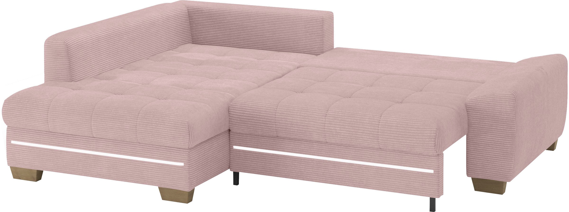 Mr. Couch Ecksofa »Nikita II, L-Form«, mit RGB-LED Beleuchtung, wahlweise mit Bett, Bettkasten, Kaltschaum