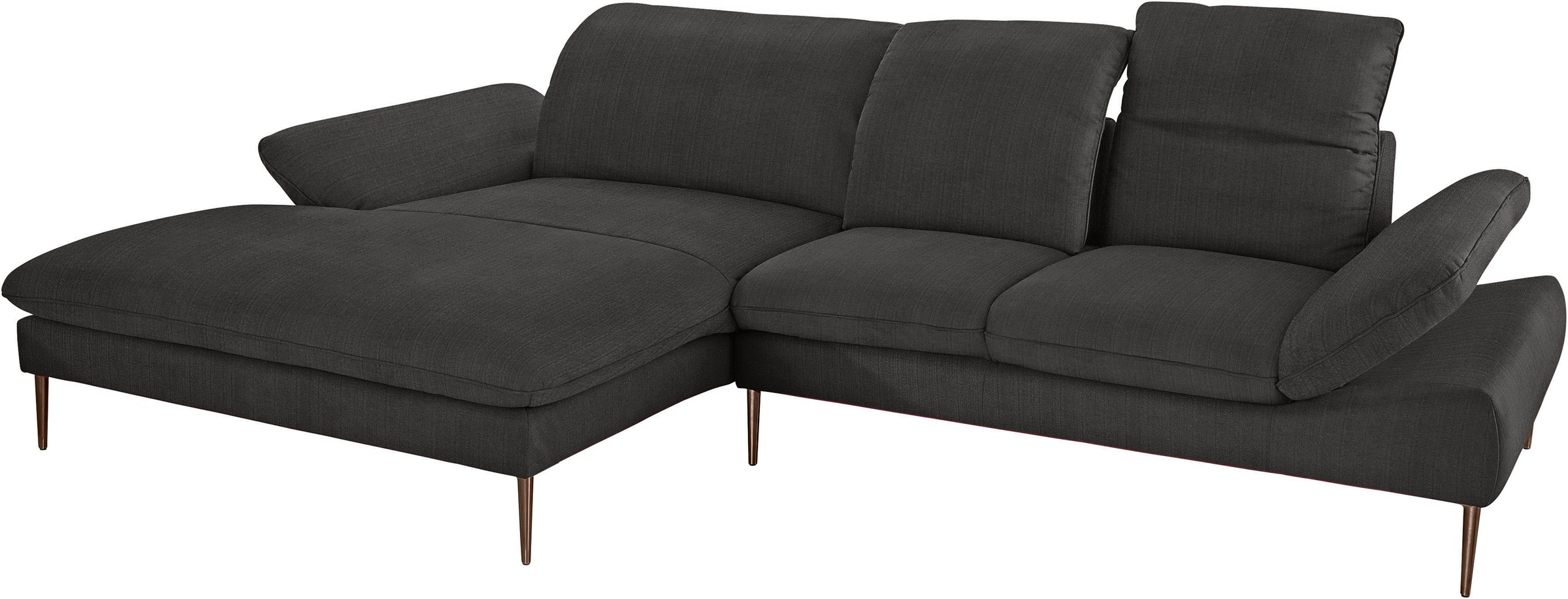 W.SCHILLIG Ecksofa »enjoy&MORE, Designsofa, bequem, zeitlos und elegant, L-Form«, Sitztiefenverstellung, Füße bronze pulverbeschichtet, Breite 310 cm