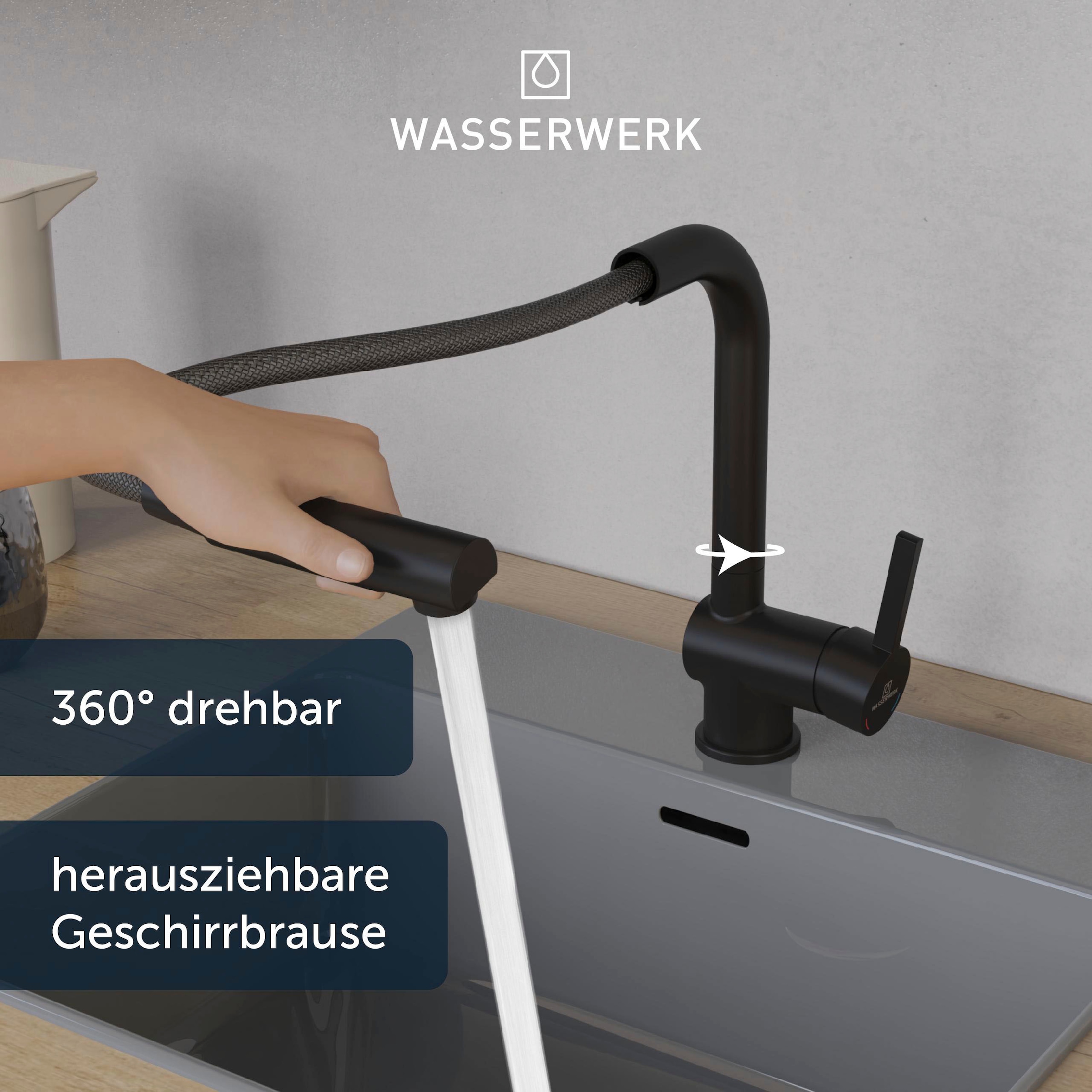WASSERWERK Spültischarmatur »WK 4, Wasserhahn, Küche, Einhebelmischer«