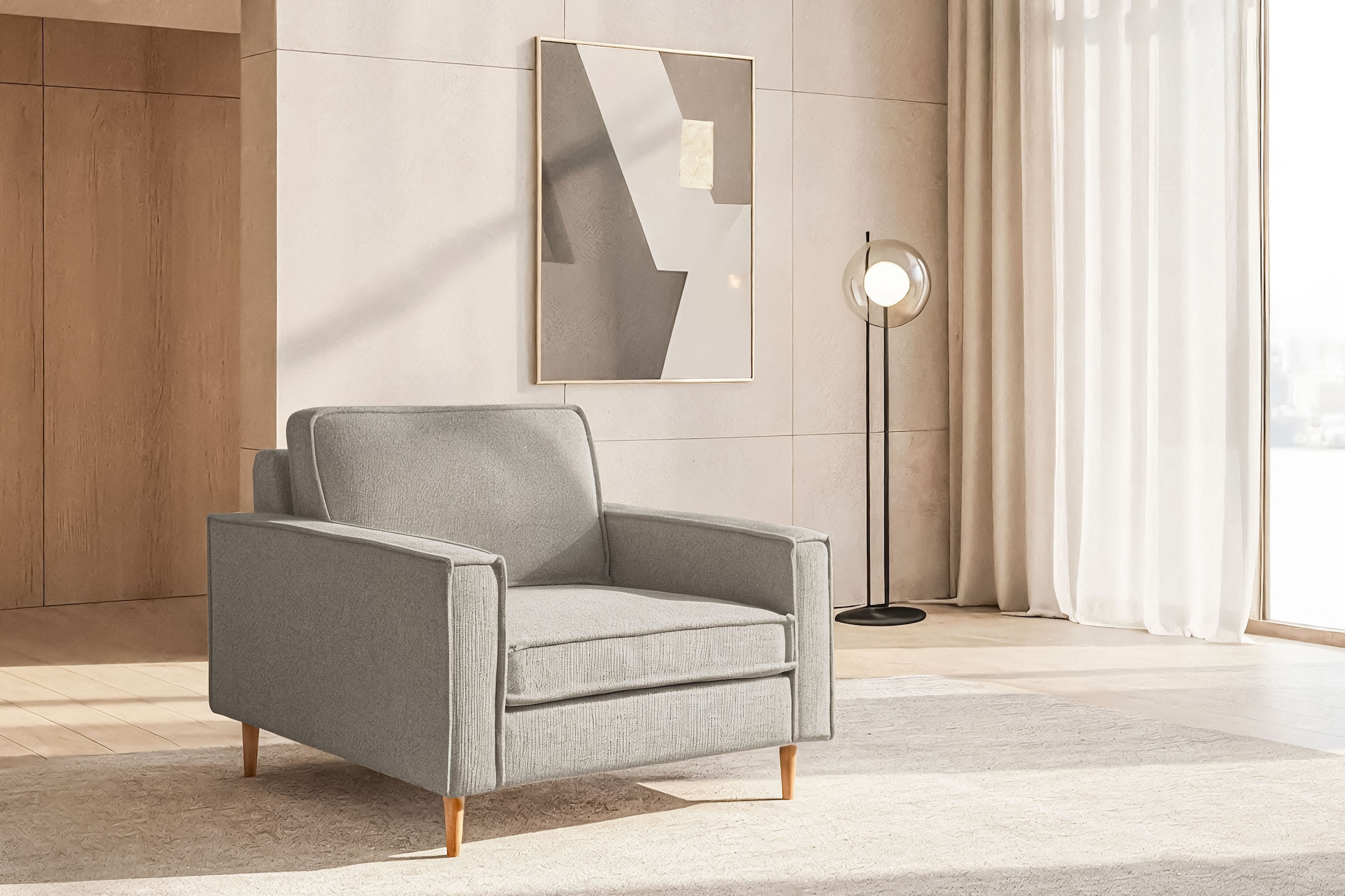 Home affaire Loveseat »Pinto Skandi 105 cm, Chenille, Struktur« günstig online kaufen