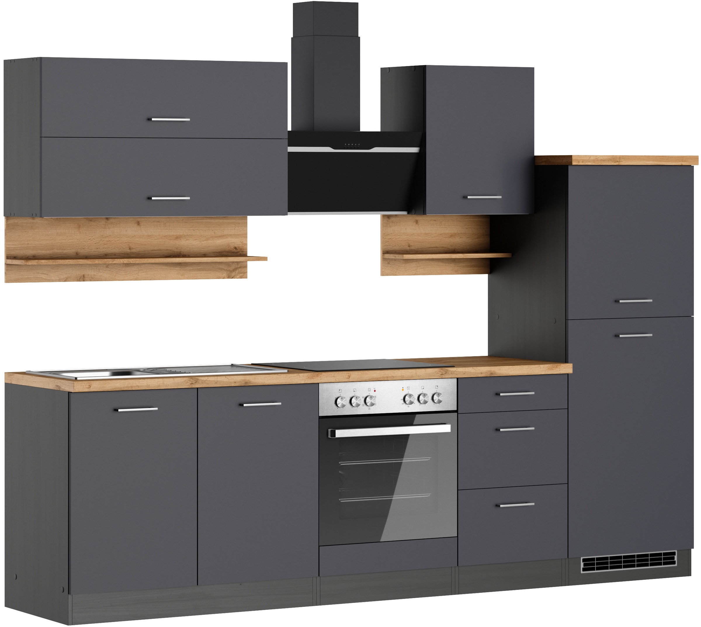 KOCHSTATION Küchenzeile »KS-Milan« 270 cm breit, robuste Metallauszüge, vie günstig online kaufen