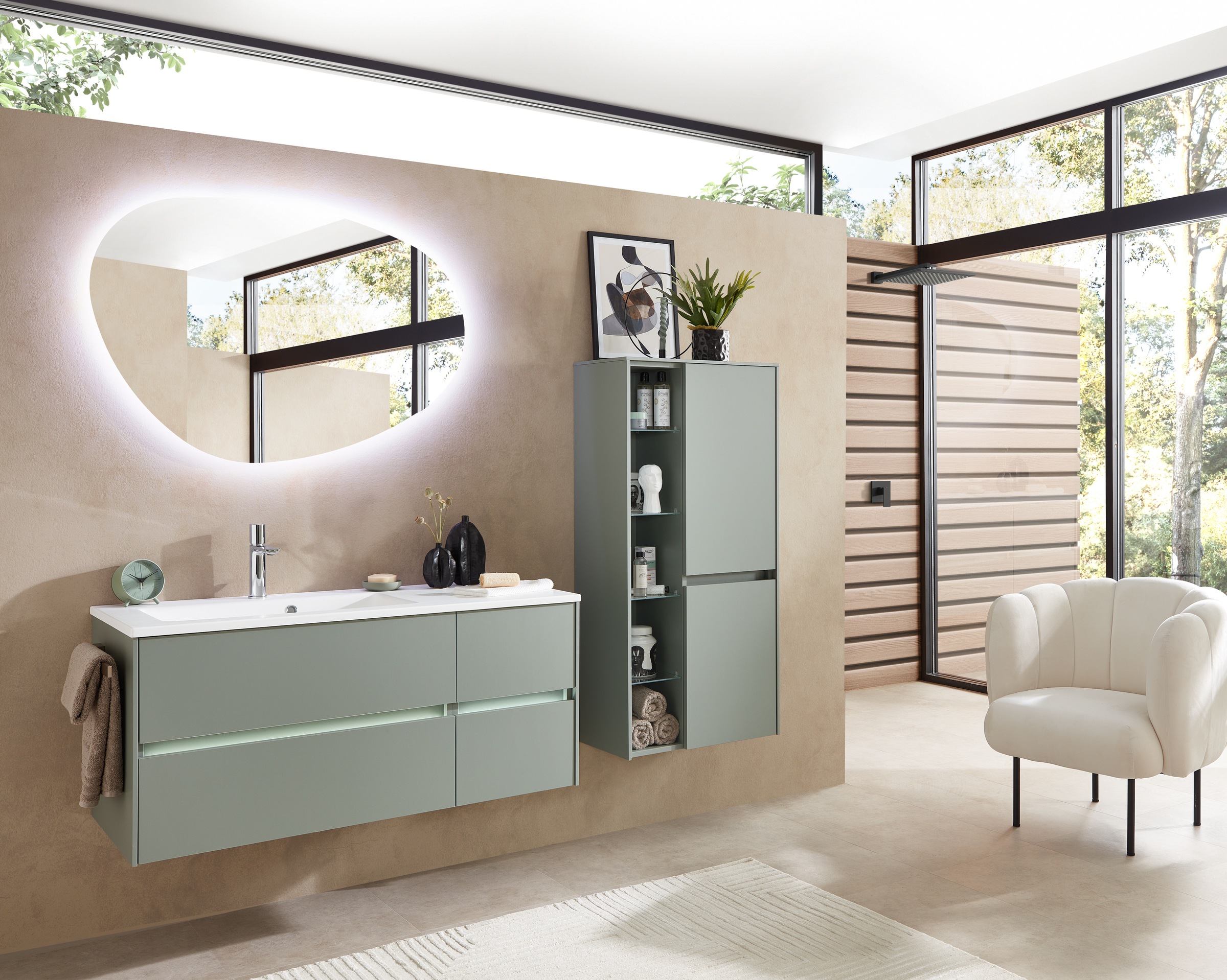 Saphir Waschtisch »Solid-Surface-Waschtisch mit Unterschrank Serie 6010,vor günstig online kaufen