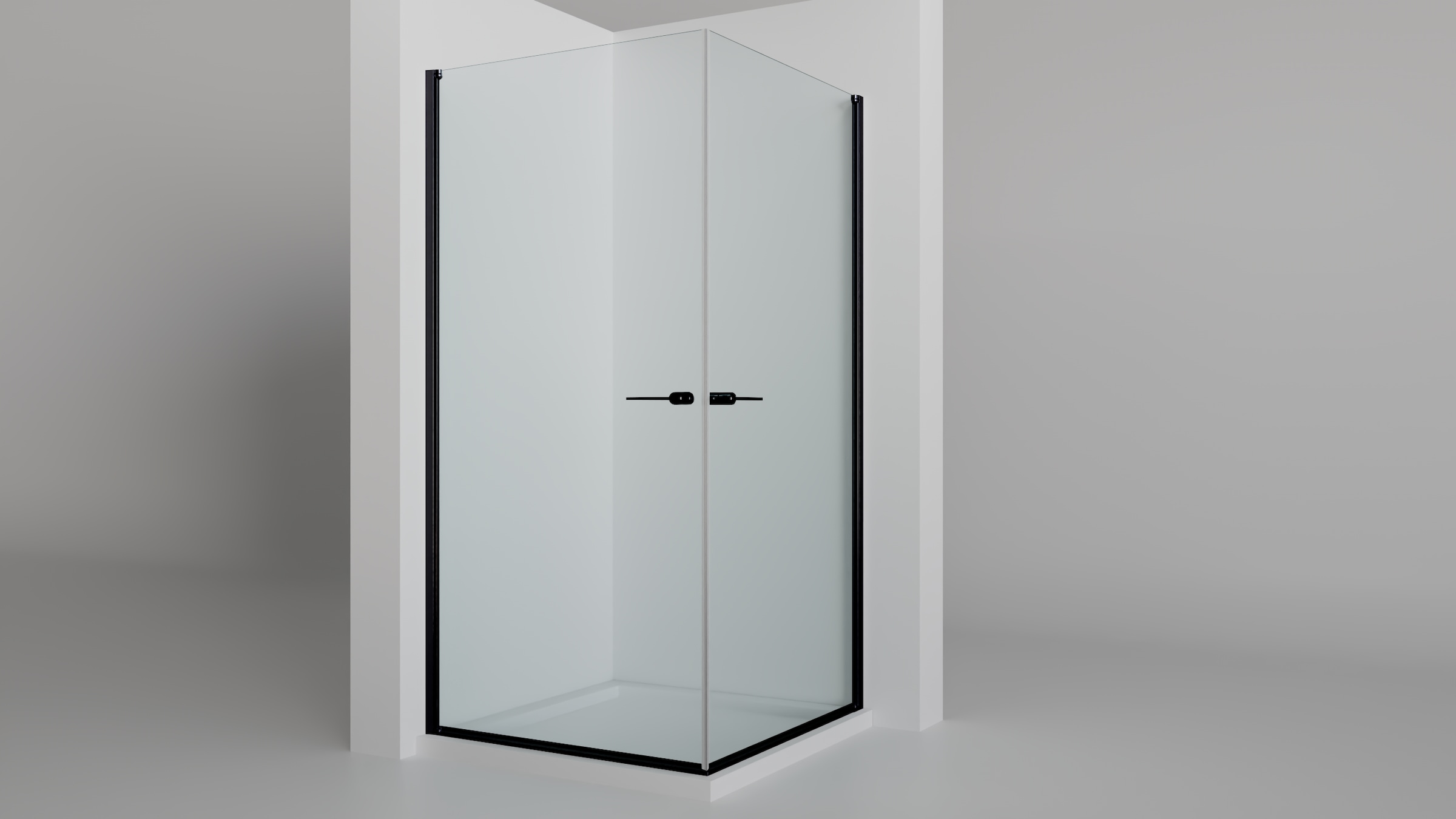 welltime Eckdusche »Firenze« Rahmenloses Design mit extravaganten Griffen