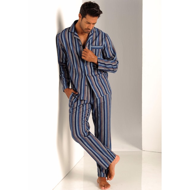 H.I.S Pyjama, (2 tlg., 1 Stück), weich aus Flanell im Streifendesign online  bestellen
