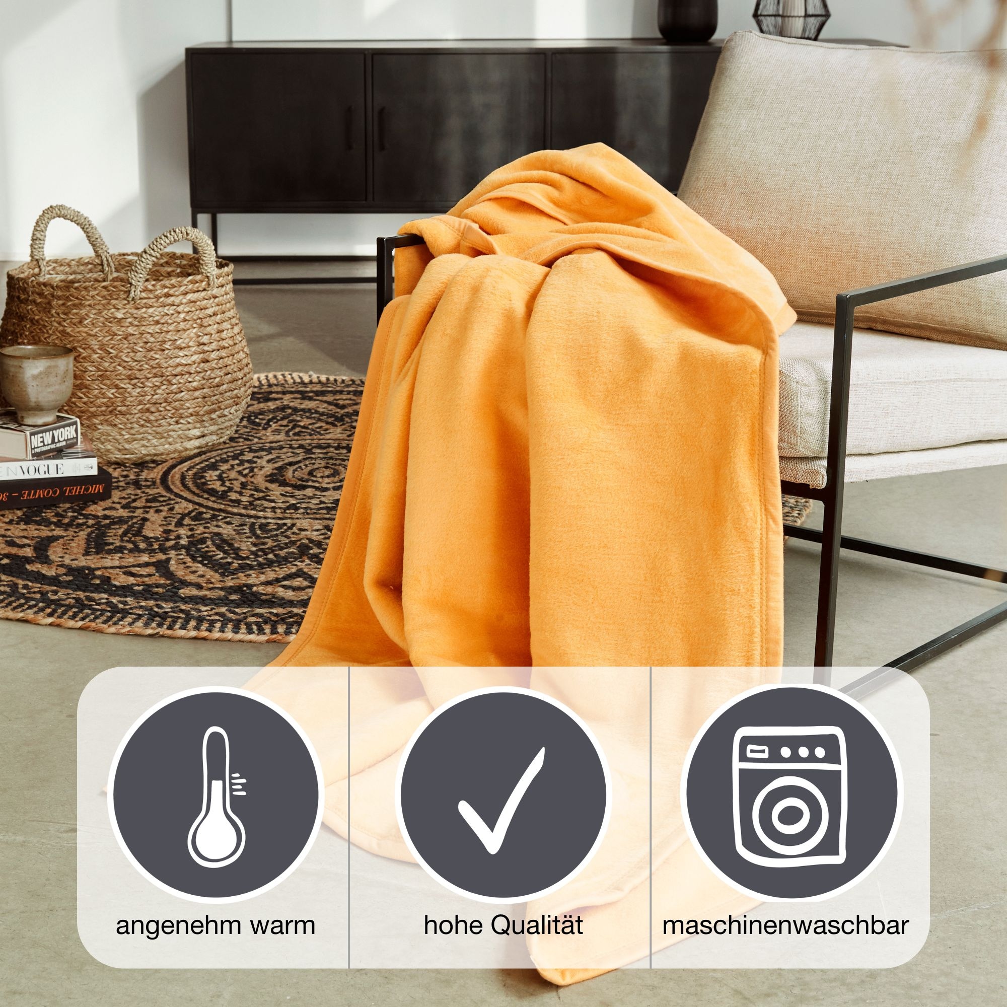 IBENA Wohndecke »Luxus«, verschiedene Größen, unifarbenes Design, Kuscheldecke