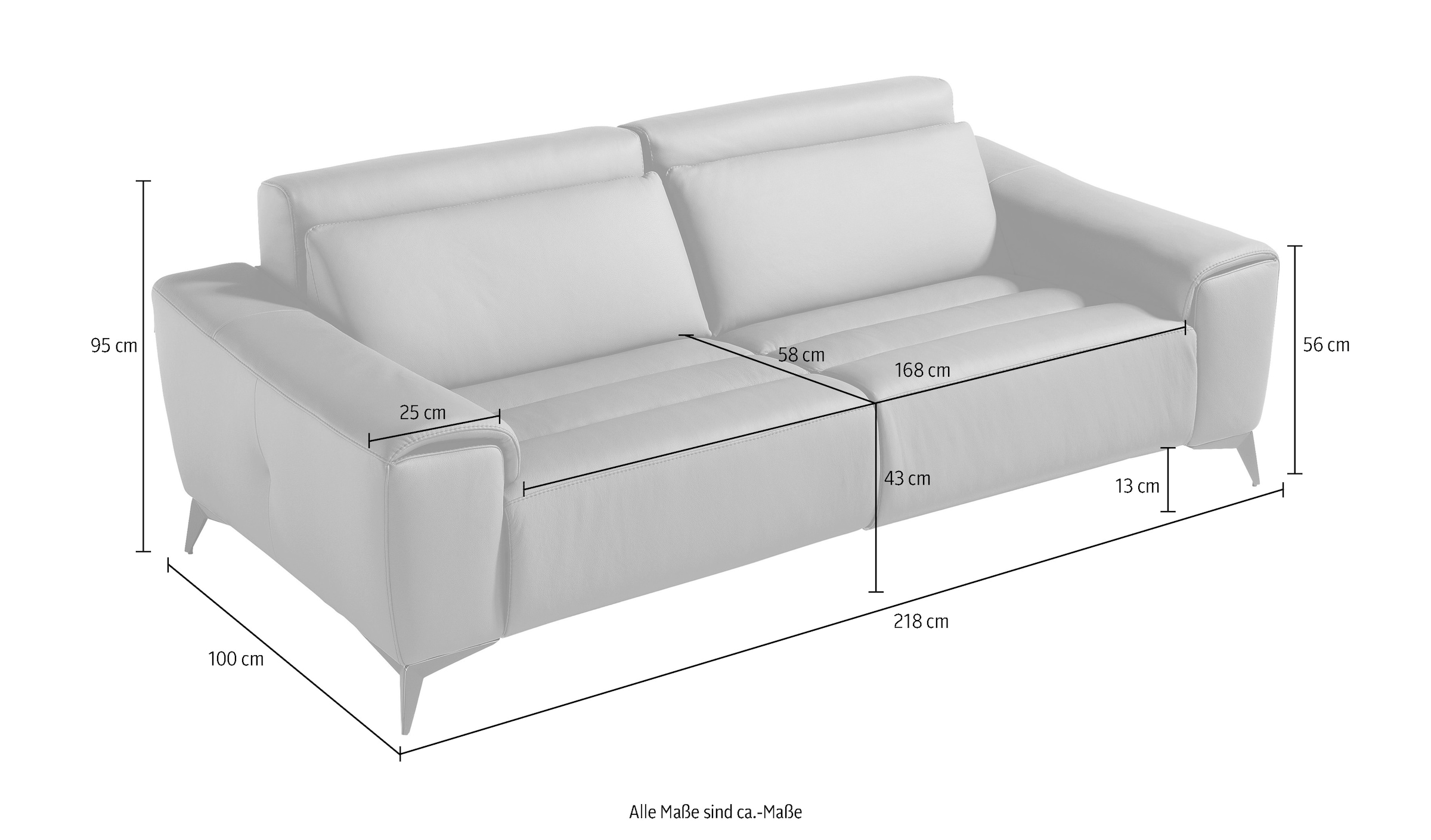 Egoitaliano 2,5-Sitzer »Suzette, Designsofa mit elektrischen Komfortfunktionen, edel & bequem« inkl. 2 elektronischer Relaxfunktionen, Rücken- und Fußteilfunktion