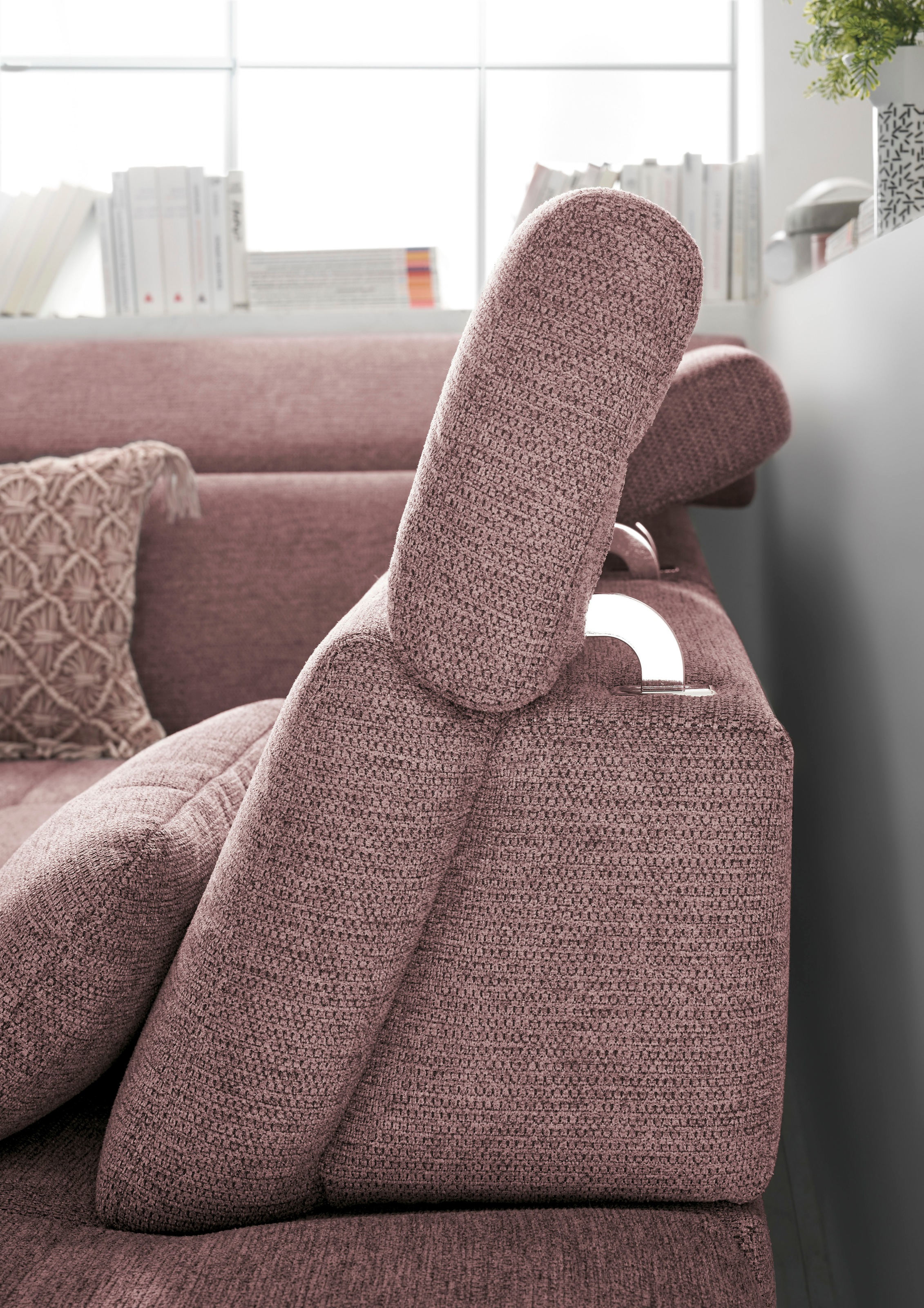 set one by Musterring Ecksofa »SO 3400 Sitzhöhe 47cm oder 49cm, Sitztiefe verstellbar, B/T 317/220 cm«, Kaltschaumpolsterung, Flachgewebe, whlw. mit Funktionen, Sitzhöhe 47