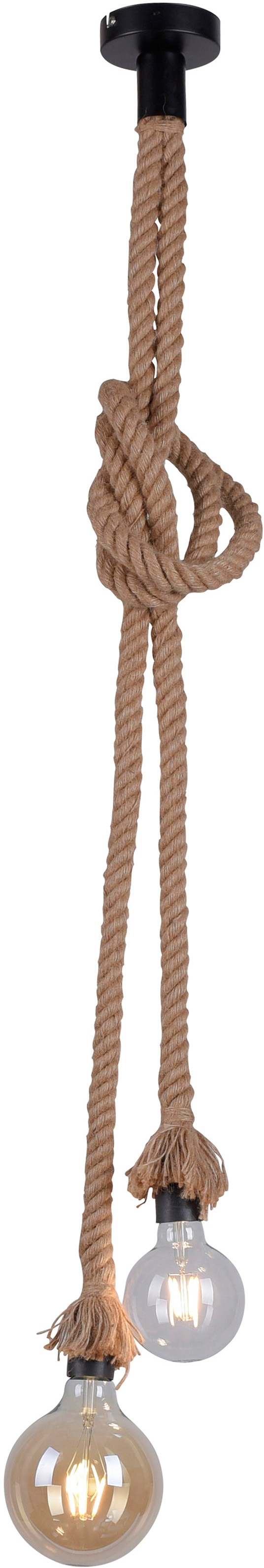 JUST LIGHT Pendelleuchte »ROPE«, 2 flammig, Leuchtmittel E27   ohne Leuchtm günstig online kaufen