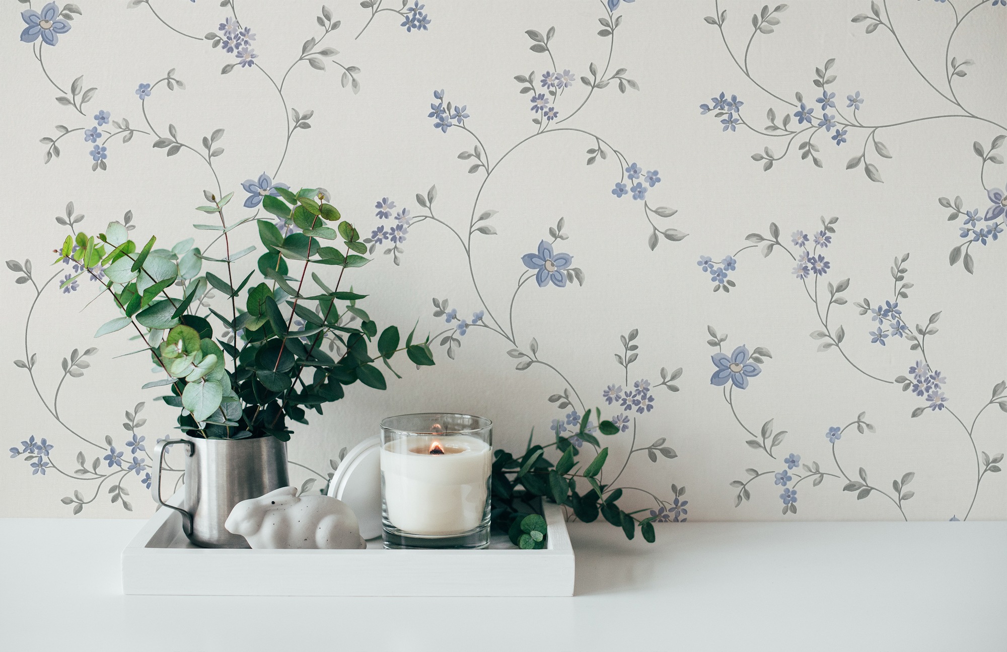 A.S. Création Vliestapete »Landhaustapete mit Blümchen«, matt-gemustert-neutral, Tapete Floral Blumenranke Tapeten Wohnzimmer Schlafzimmer Küche Design