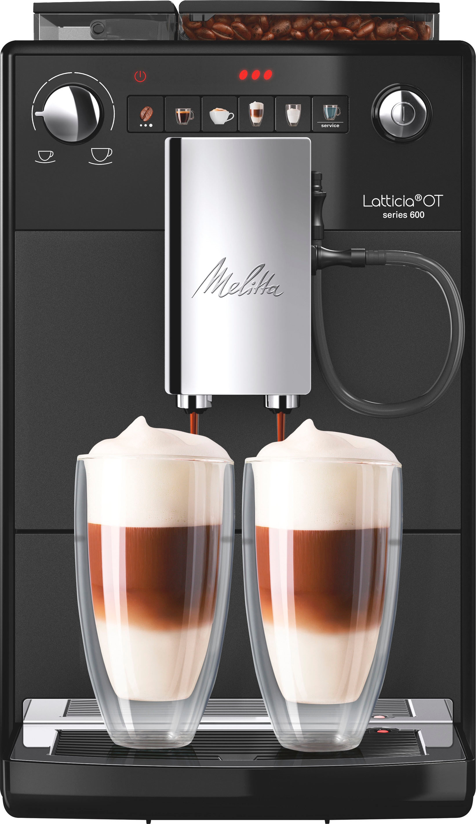 3. Bild von Melitta Kaffeevollautomat »Latticia® One Touch F300-100, schwarz«, kompakt, aber XL Wassertank & XL Bohnenbehälter