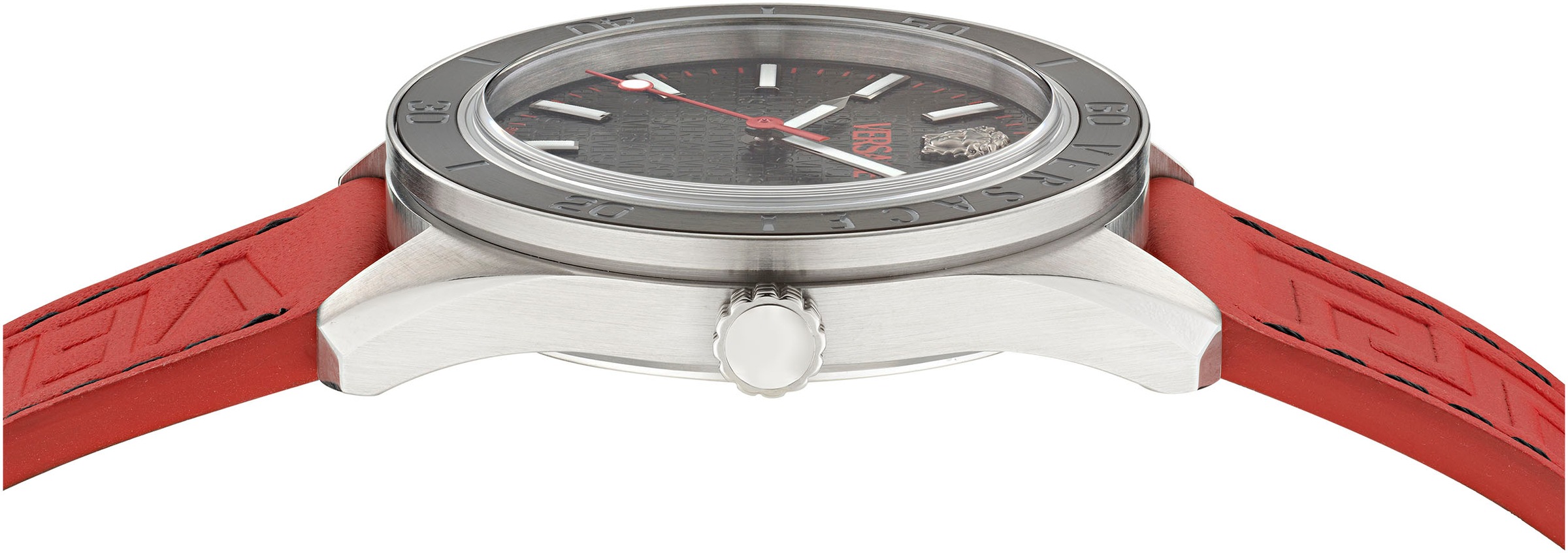 Versace Quarzuhr »V-DOME«, Armbanduhr, Herrenuhr, Swiss Made, Leuchtindizes (Zifferblatt), Datum
