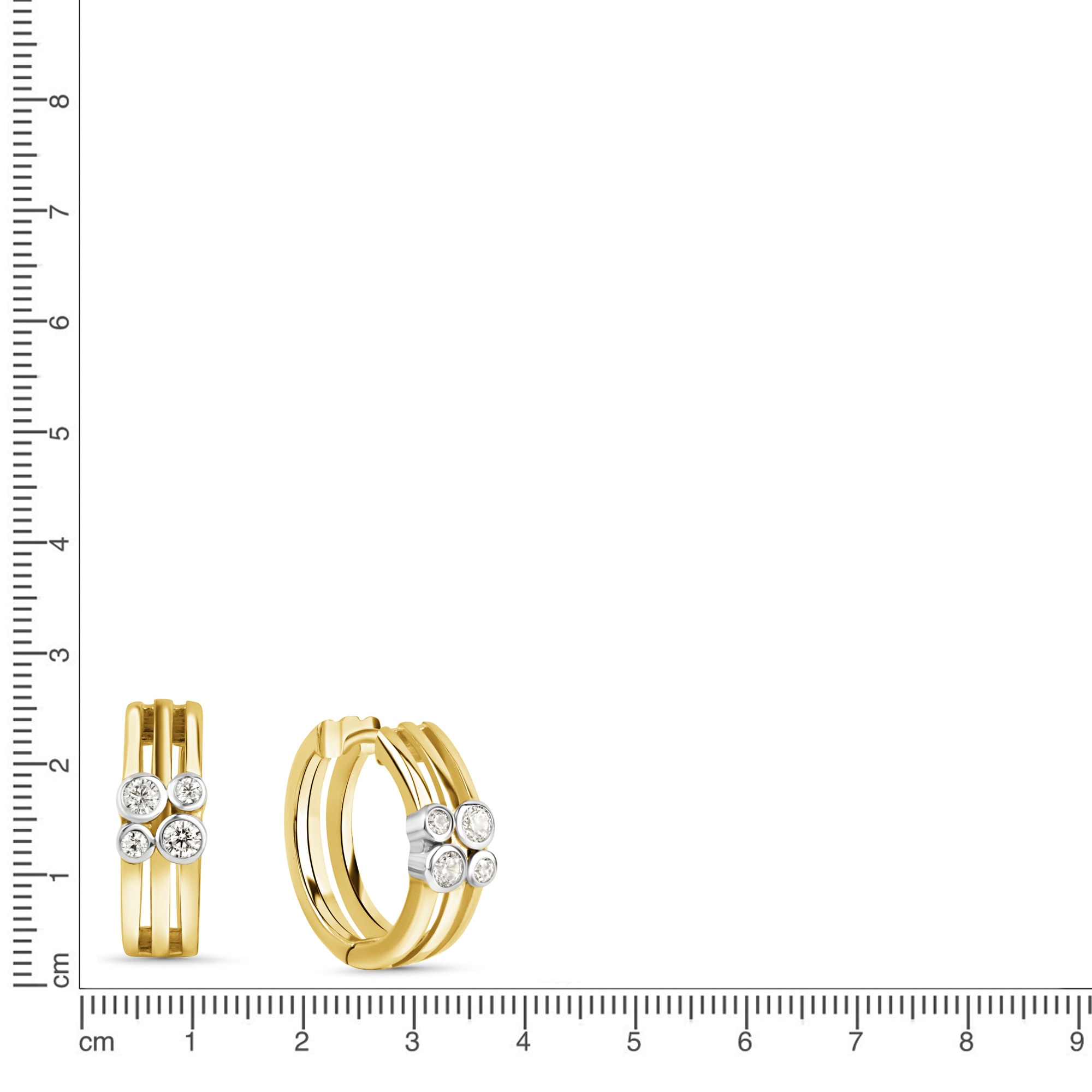 Vivance Paar Creolen »925/- Sterling Silber vergoldet Steinsitz rhodiniert Zirkonia«