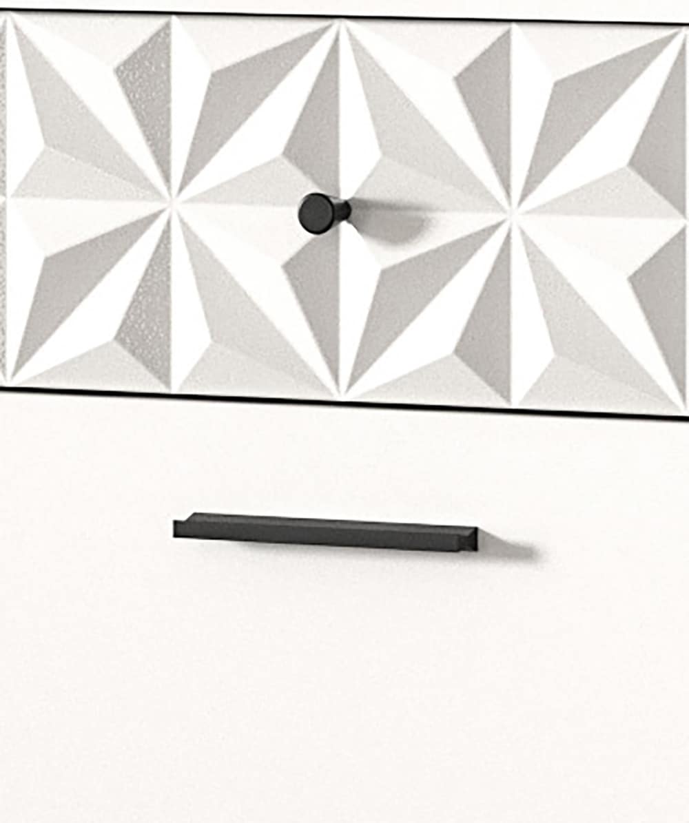 INOSIGN Garderoben-Set »VICENZA, 4-tlg., mit foraler Ornamentabsetzung in der Front«, (4 St.), best. aus.: Garderobenschrank, Schuhschrank, Spiegelschrank & Paneel