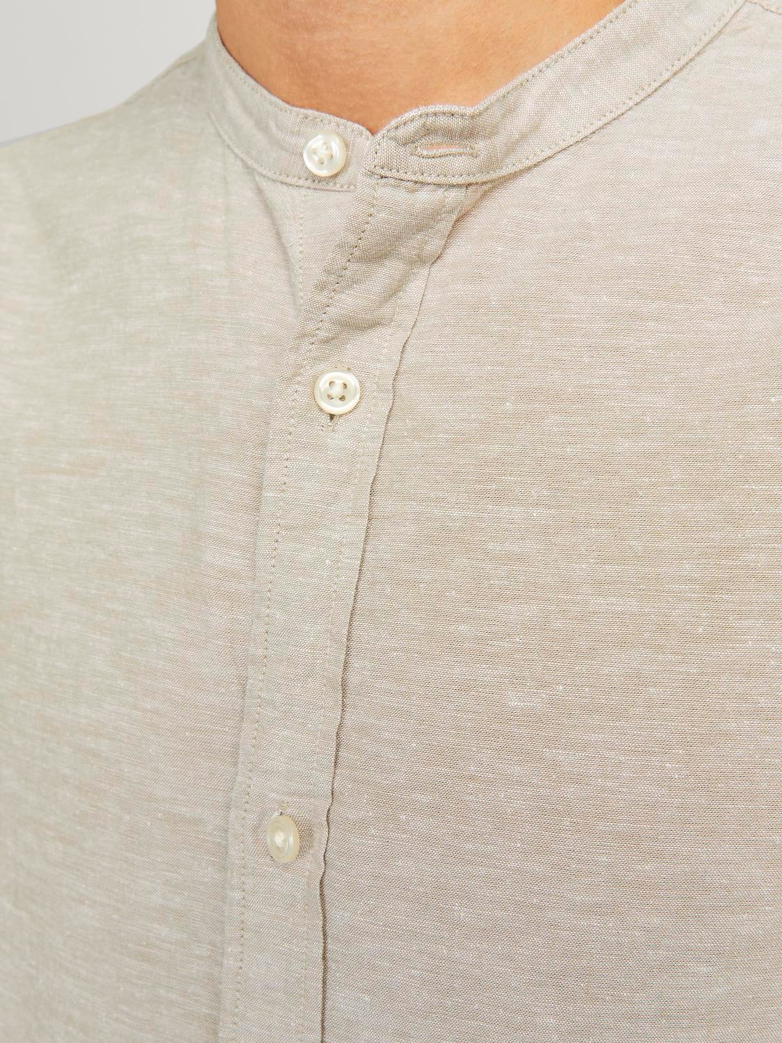 Jack & Jones Langarmhemd »JJELINEN BLEND BAND SHIRT LS SN«