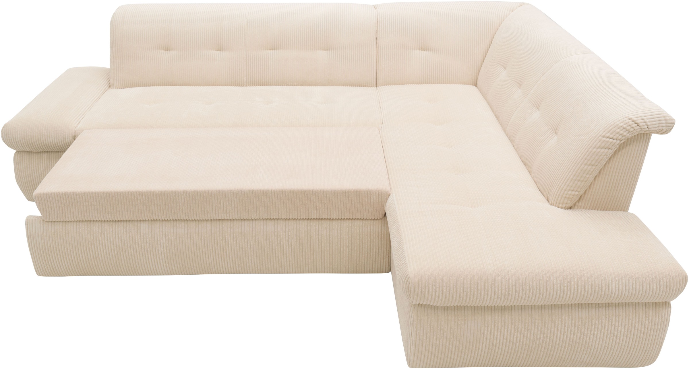 DOMO collection Ecksofa »Moric L-Form«, wahlweise mit Bettfunktion und Armlehnenverstellung, auch in Cord