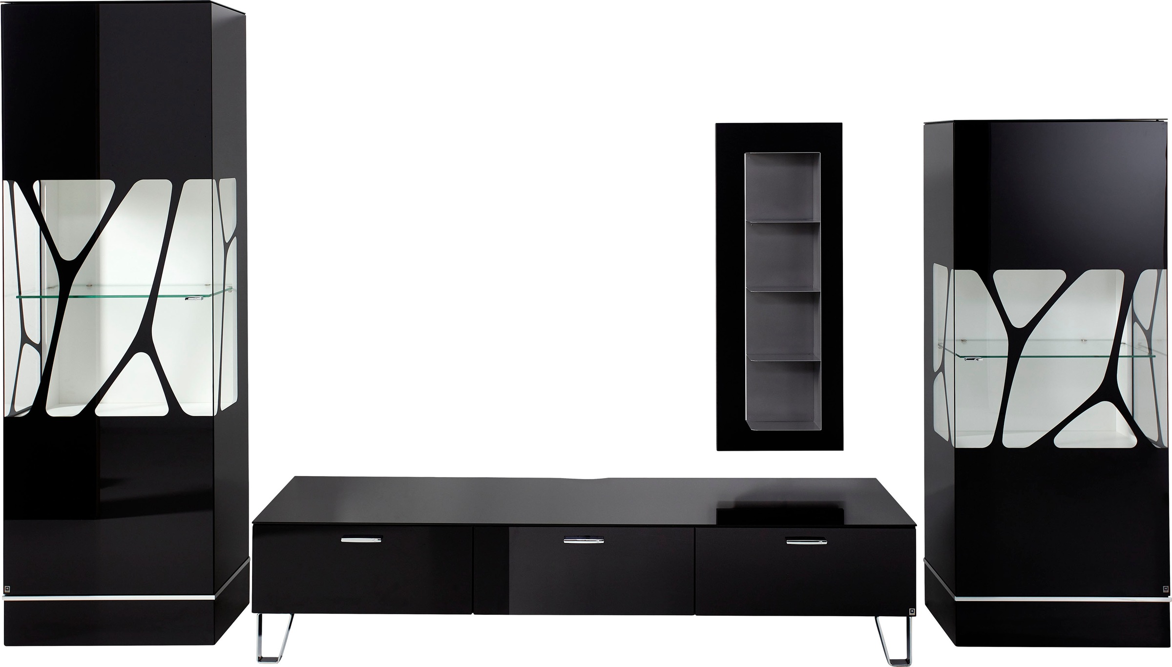 LEONARDO Highboard »CUBE«, mit Genetics, wahlweise mit Beleuchtung, Höhe 157 cm