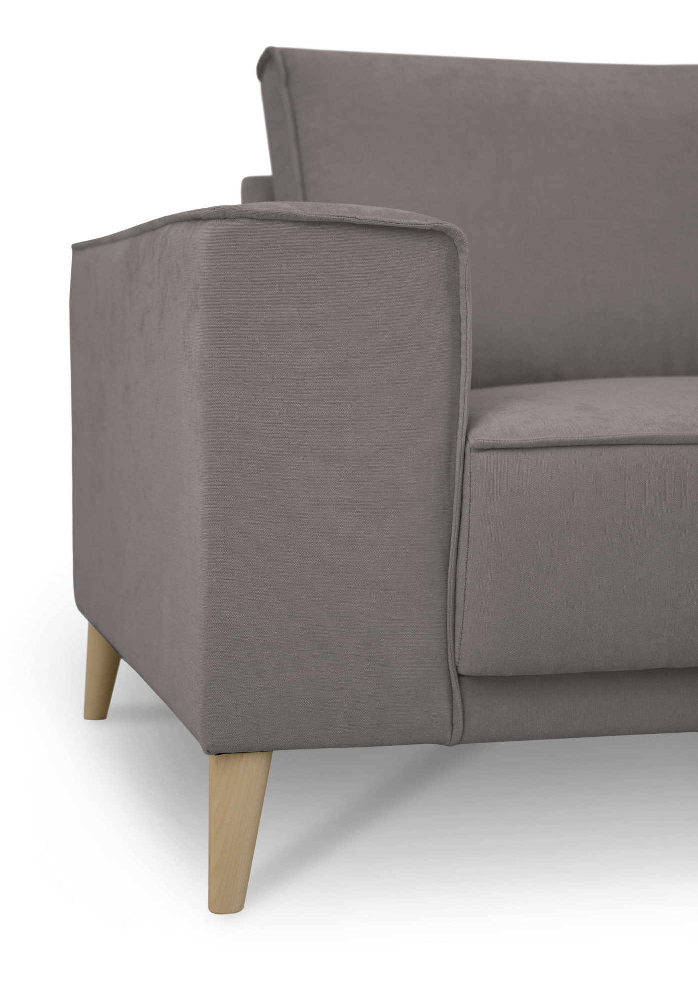 OTTO home Wohnlandschaft »Oland Skandi, weicher Chenille-Stoff« U-Form, 342 cm, Wellenunterfederung, Skandi-Design, Massivholzfüße