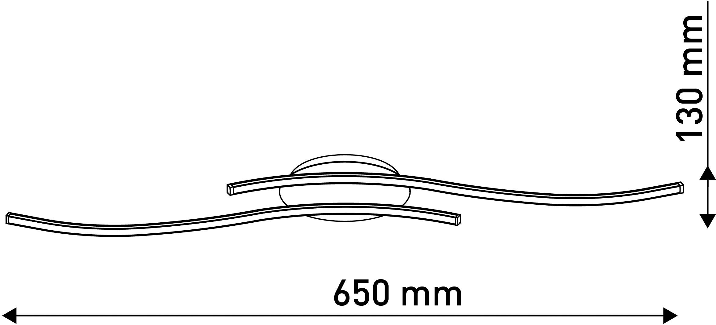näve LED Deckenleuchte »Onda«, 2 flammig, Leuchtmittel LED-Modul | LED fest integriert, Deckenlampe, Wandleuchte warmweiß, L: 65cm, 12W, schwarz-matt, IP20
