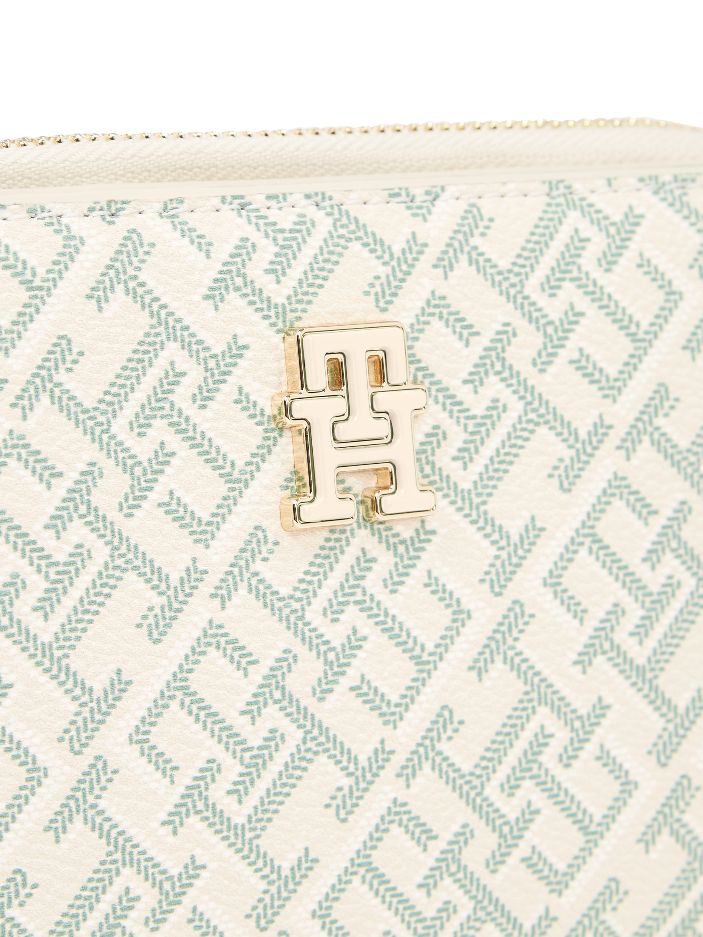 Tommy Hilfiger Geldbörse »TH MONOPLAY LEATHER MED 7 WALLET«, Damen Geldbeutel, Portemonnaie mit Allover-Logodruck
