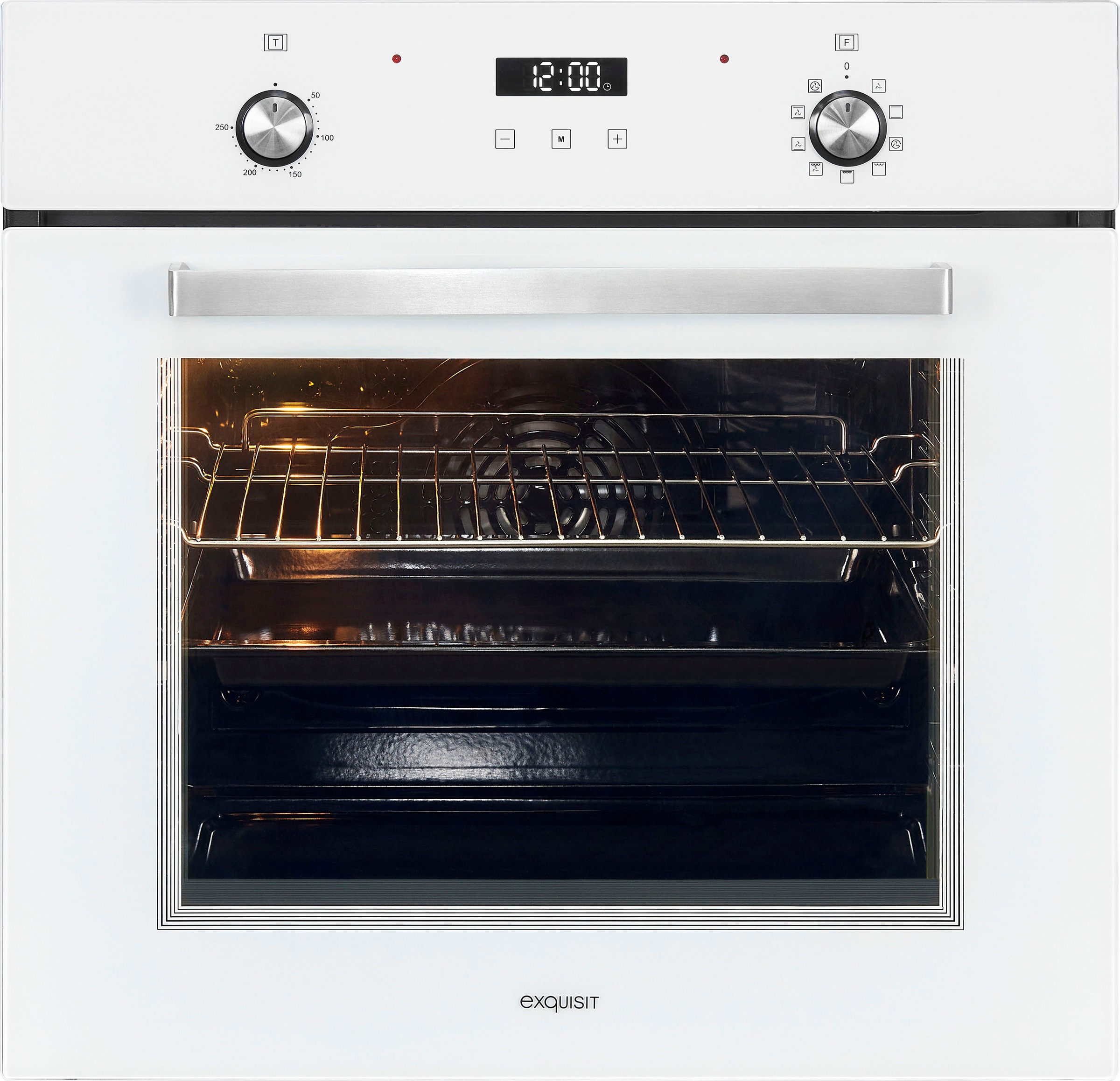 3. Bild von exquisit Backofen »EBE76-9-H-020«, EBE76-9-H-020 weiss, mit 1-fach-Teleskopauszug