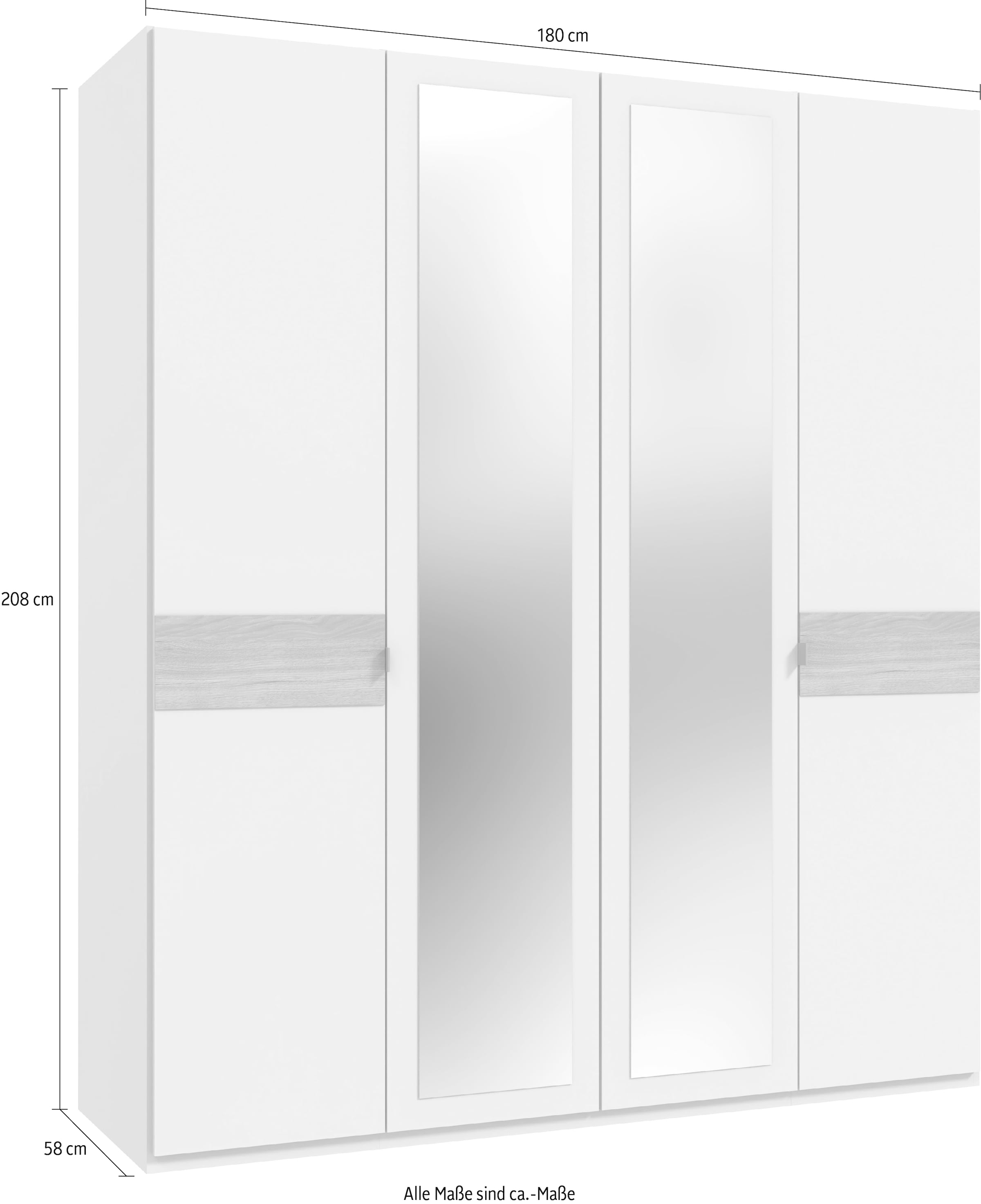 Wimex Drehtürenschrank »Budapest«, mit Spiegel, wahlweise 180 oder 225cm breit