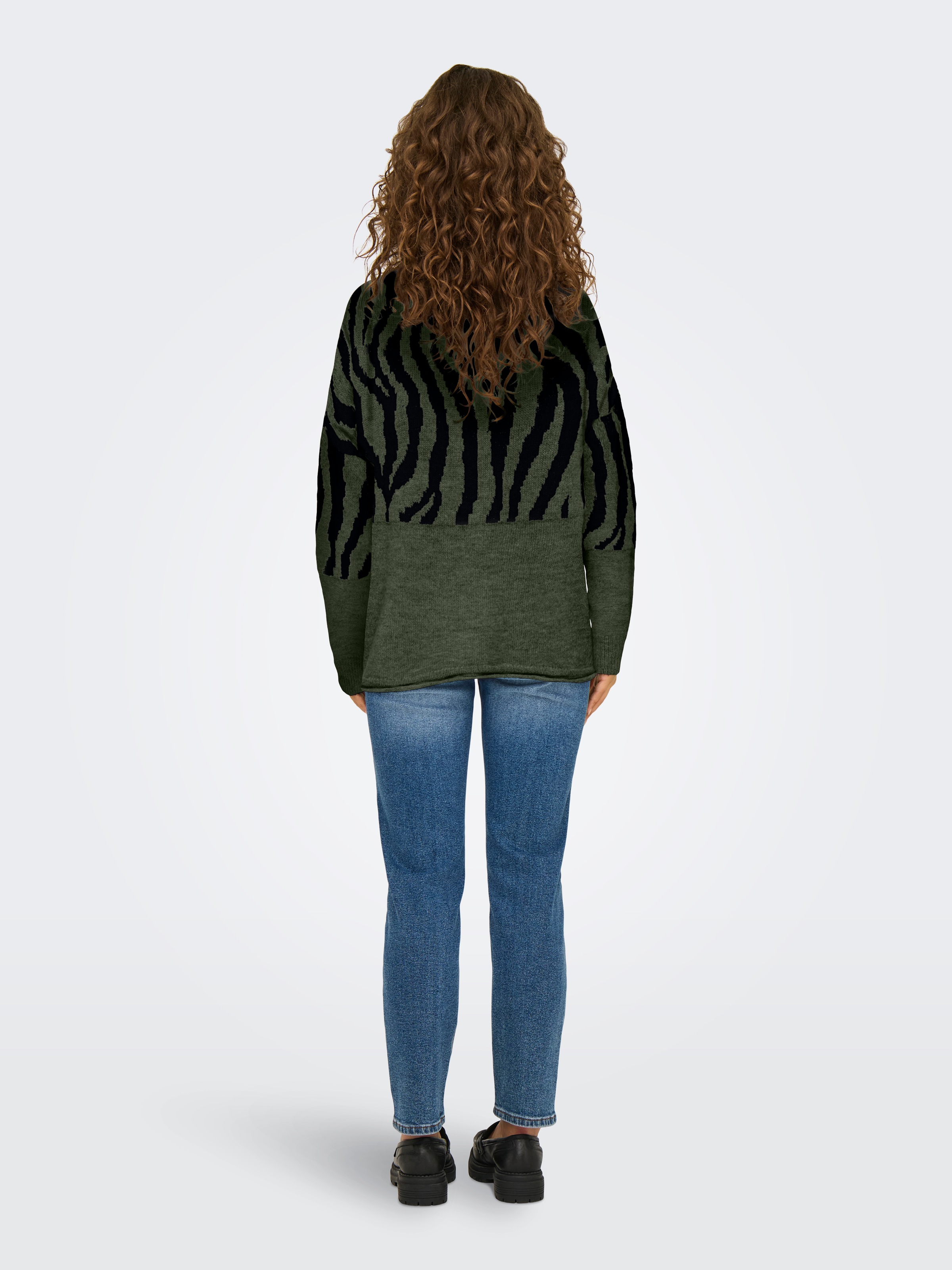 ONLY Rundhalspullover »ONLJADE ANIMAL LS O-NECK NOOS KNT«