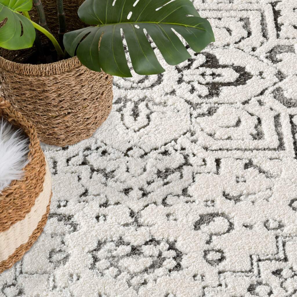 Carpet City Teppich »LOUNGE 0638« rund 15 mm Höhe Kurzflor-Teppich Modern, Hoch-Tief-Struktur, Wohnzimmer, Schlafzimmer