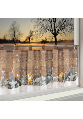 Scheibengardine »Weihnachtsstimmung«, (1 St.), mit Schlaufenaufhängung, für die Küche,...