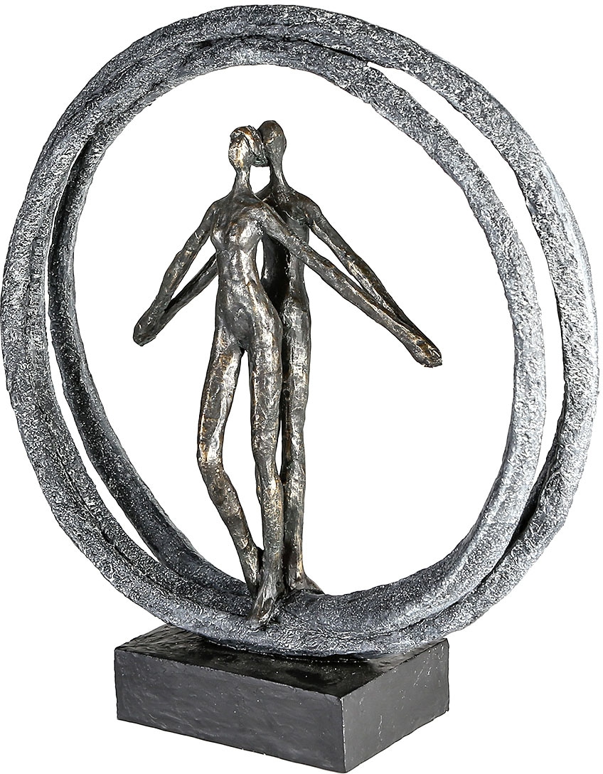 Casablanca by Gilde Dekofigur »Skulptur Paar im Ring, bronzefarben/schwarz«,  bronzefarben/grau/schwarz, Polyresin auf Raten kaufen