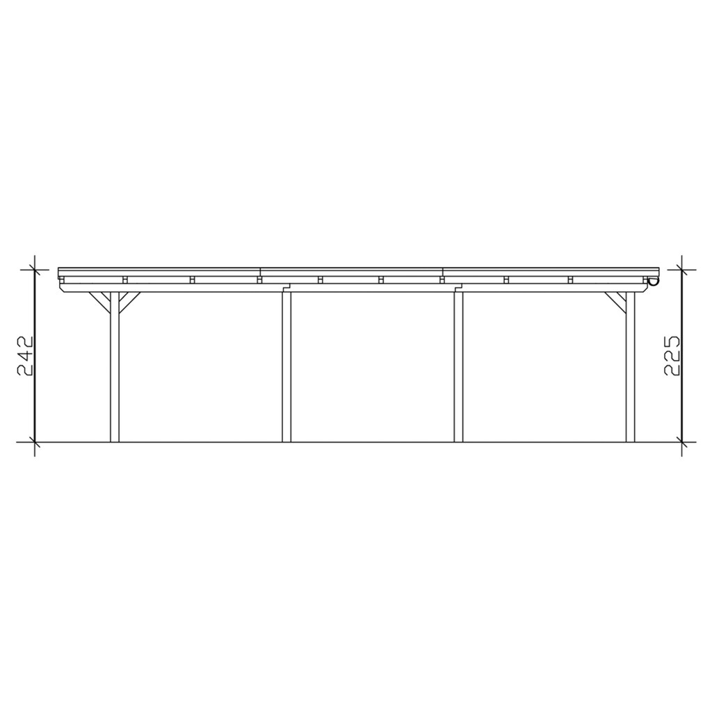 Skanholz Einzelcarport »Emsland«, Holz, 341 cm, natur