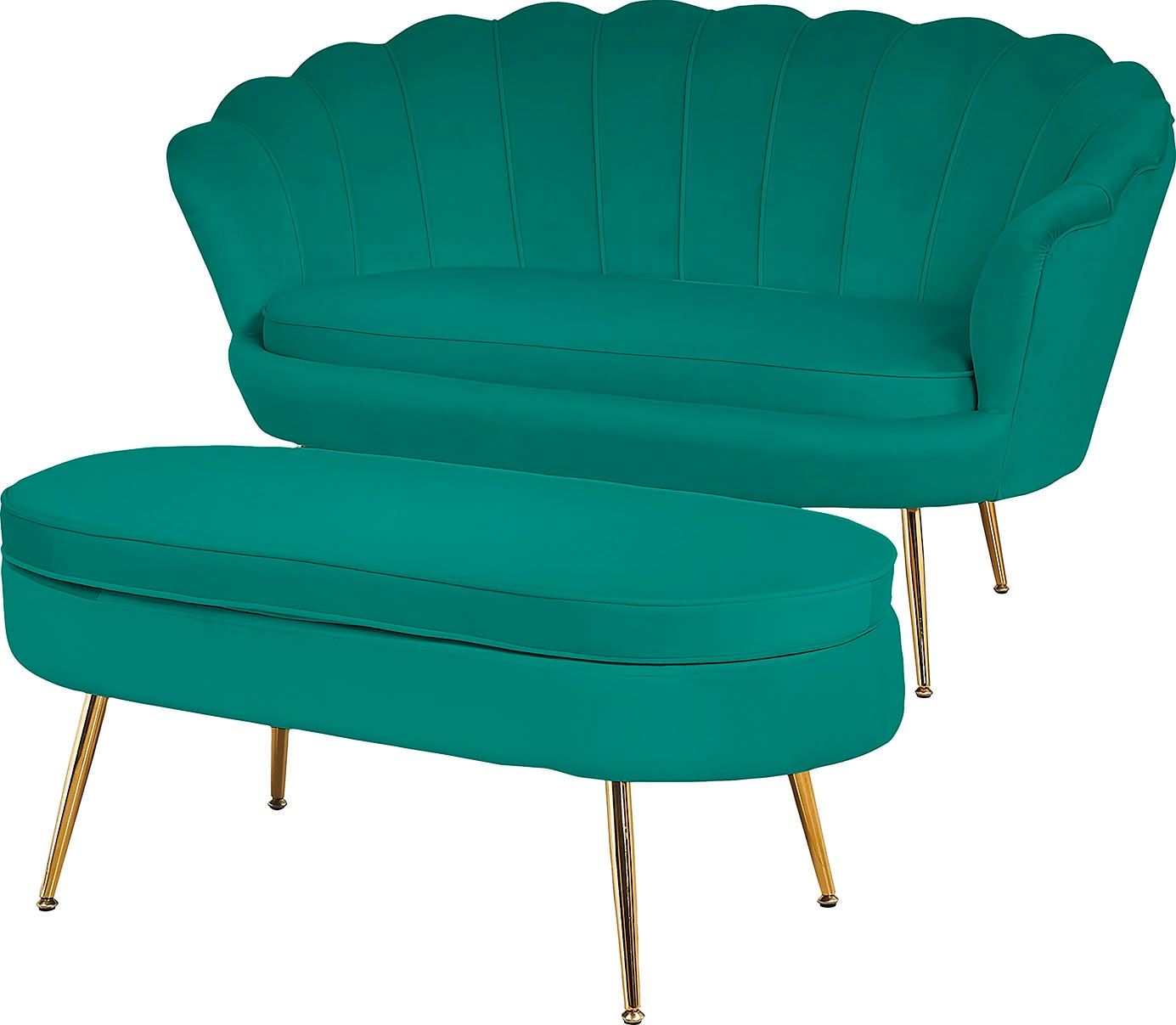 SalesFever Polsterhocker »Clam«, oval, Breite 99 cm