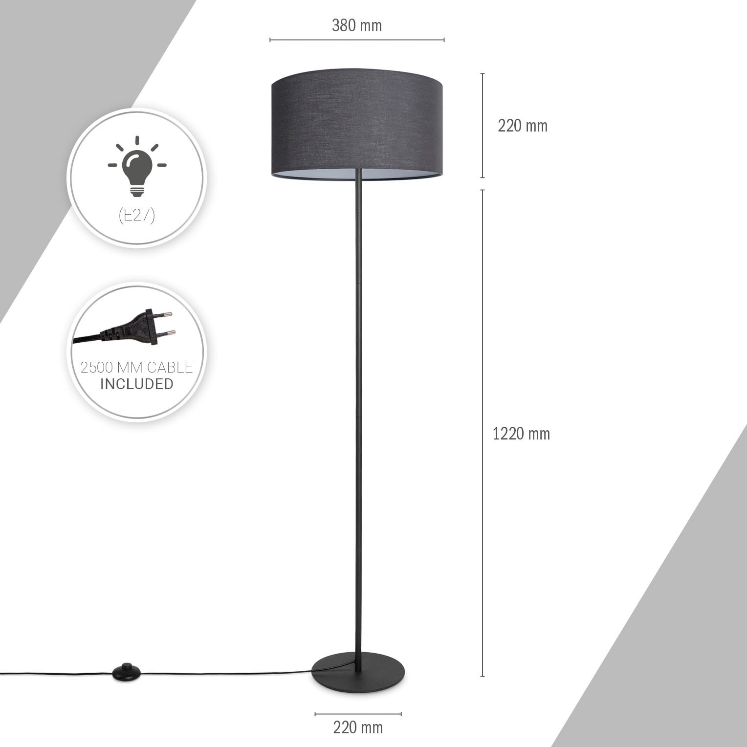 Paco Home Stehlampe »Uni Color«, online Schlafzimmer, Modern 1 Deko kaufen Stehleuchte Einbeinig, Wohnzimmer flammig-flammig, E27 LED