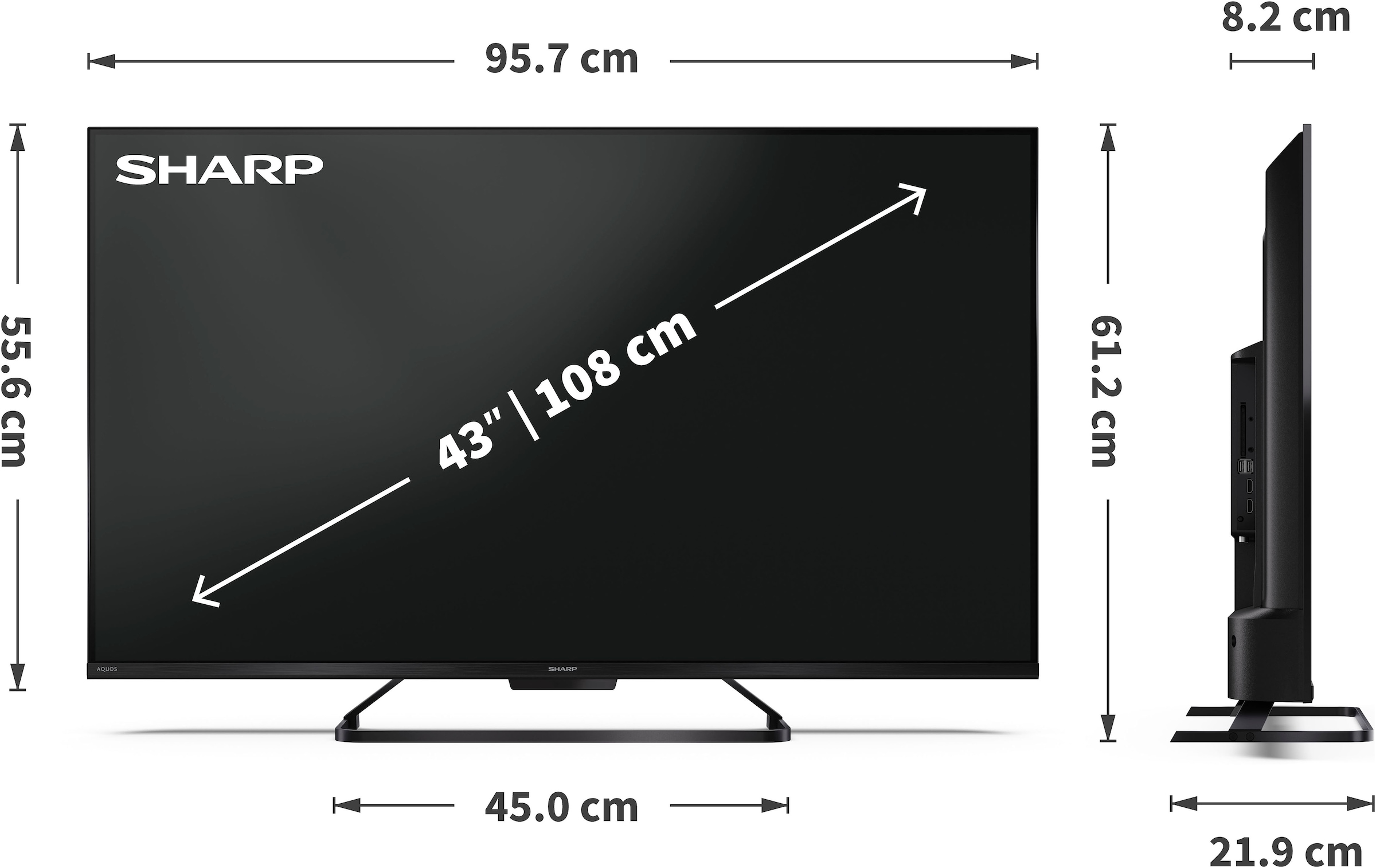 Sharp QLED-Fernseher »4T-C43HRx« 108 cm/43 ″ Smart-TV
