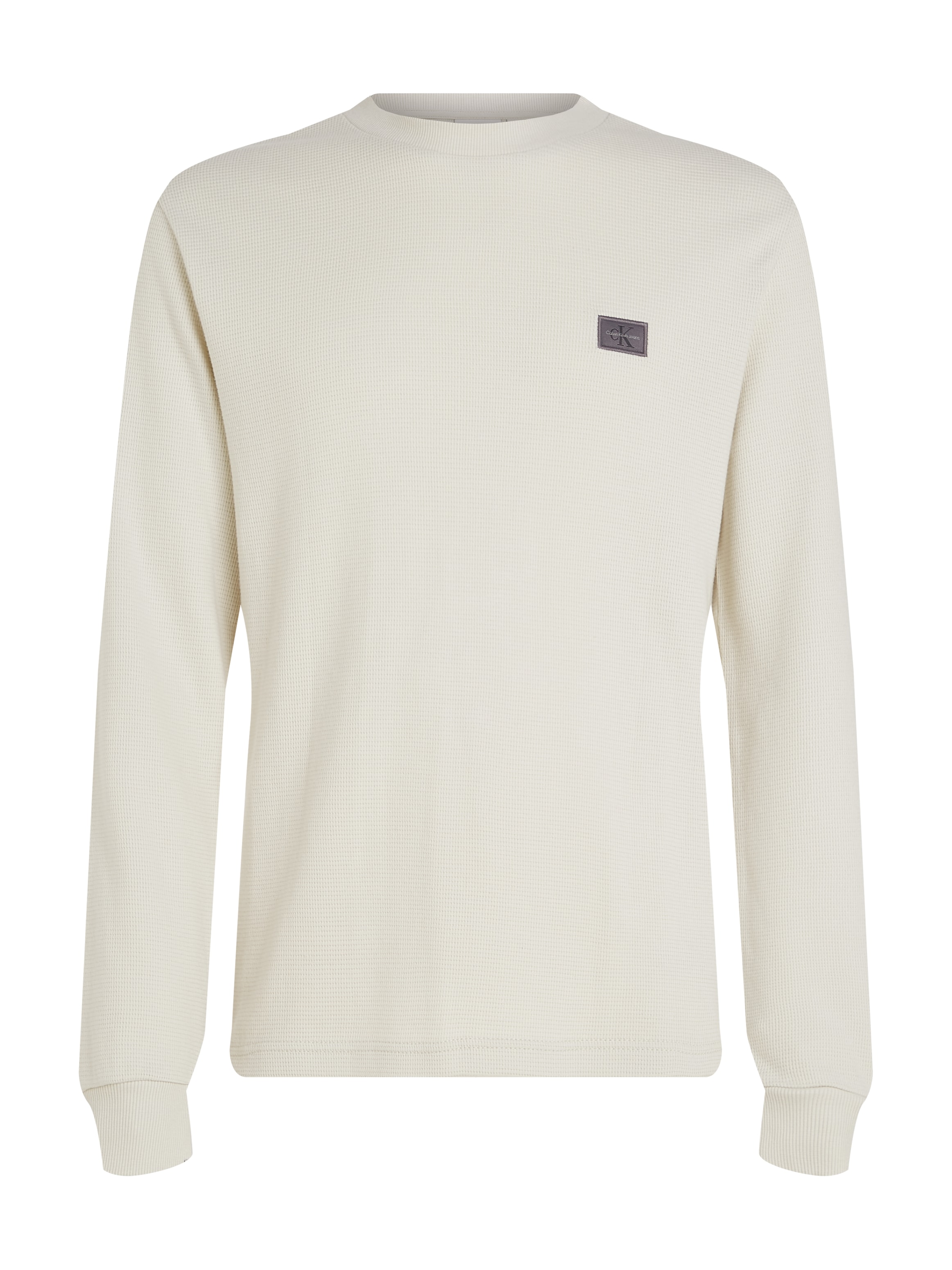 Calvin Klein Jeans Langarmshirt »WOVEN LABEL WAFFLE LS TEE« Logodruck