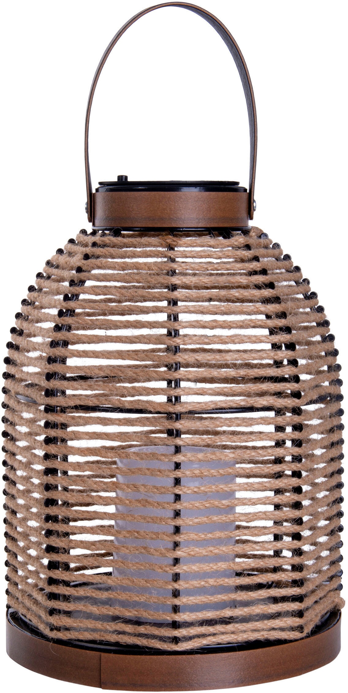 näve LED Solarleuchte »Korbinian«, 1 flammig, Schnurbespannung, Haltegriff, unbeleuchtete Dekokerze, H: 29cm
