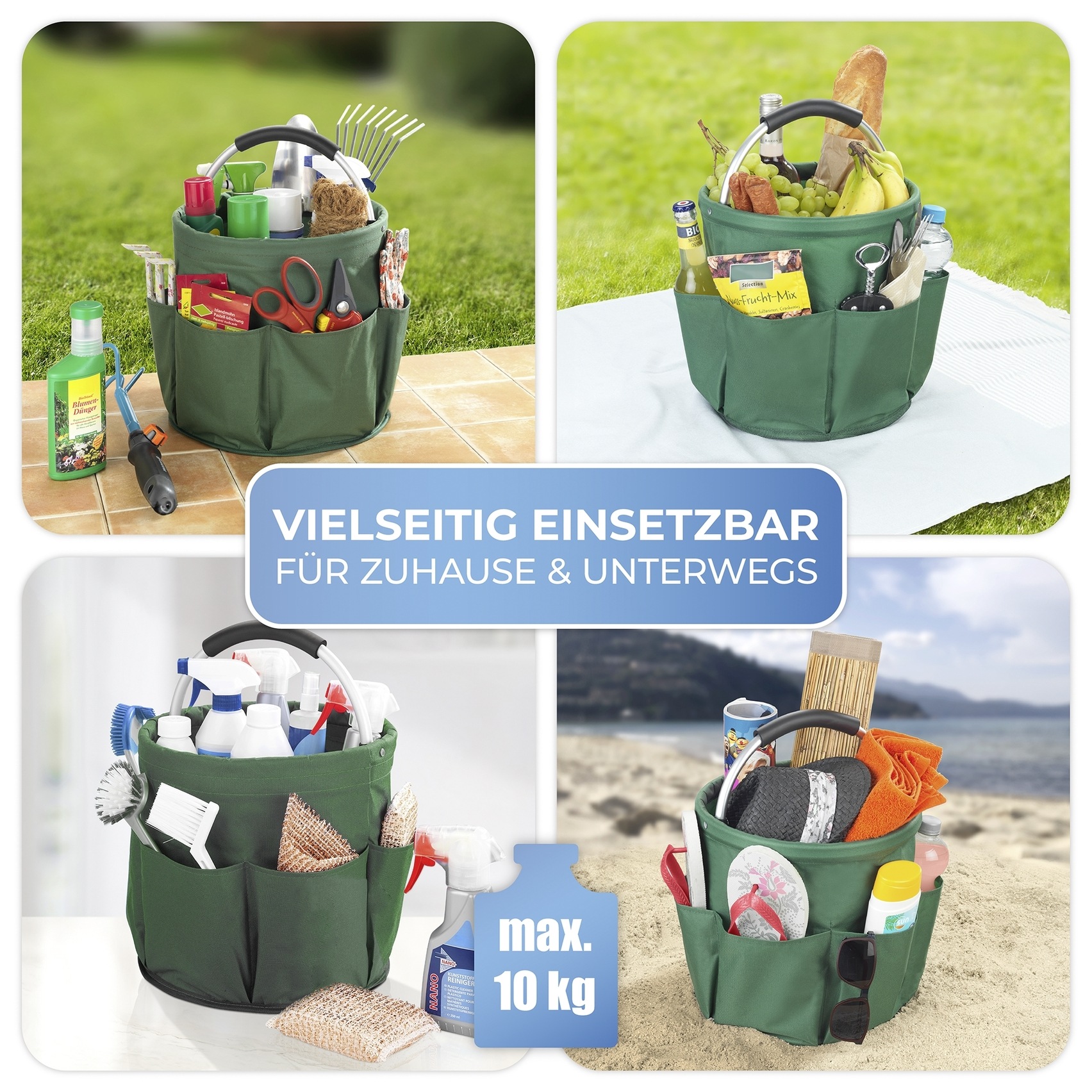 Maximex Falteimer »Modell Universal-Caddy« Organizer für Haus & Garten, platzsparend faltbar, mit 6 Außentaschen