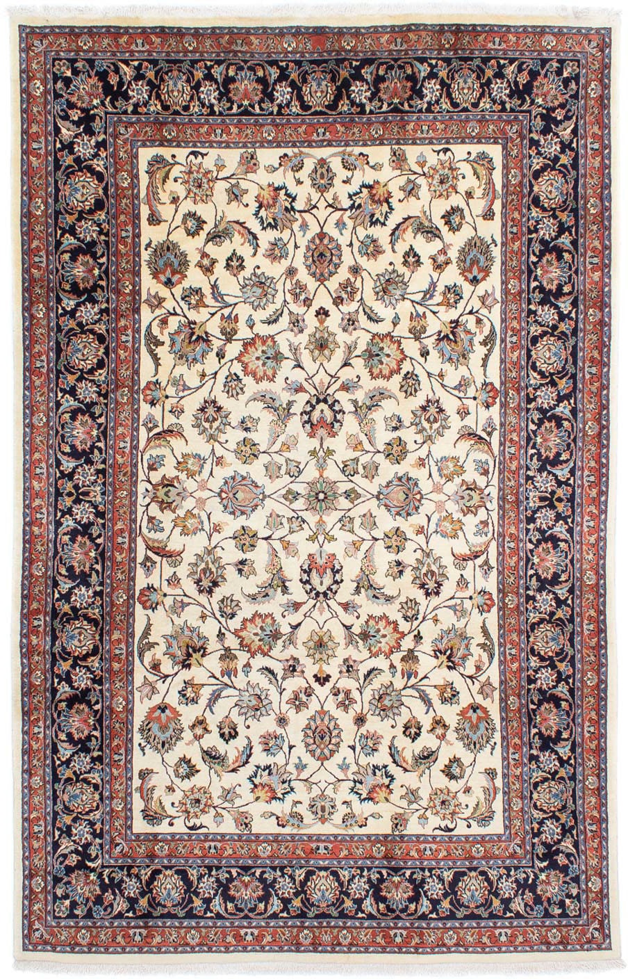 morgenland Wollteppich »Maschad Blumenmuster Beige 297 x 196 cm«, rechtecki günstig online kaufen