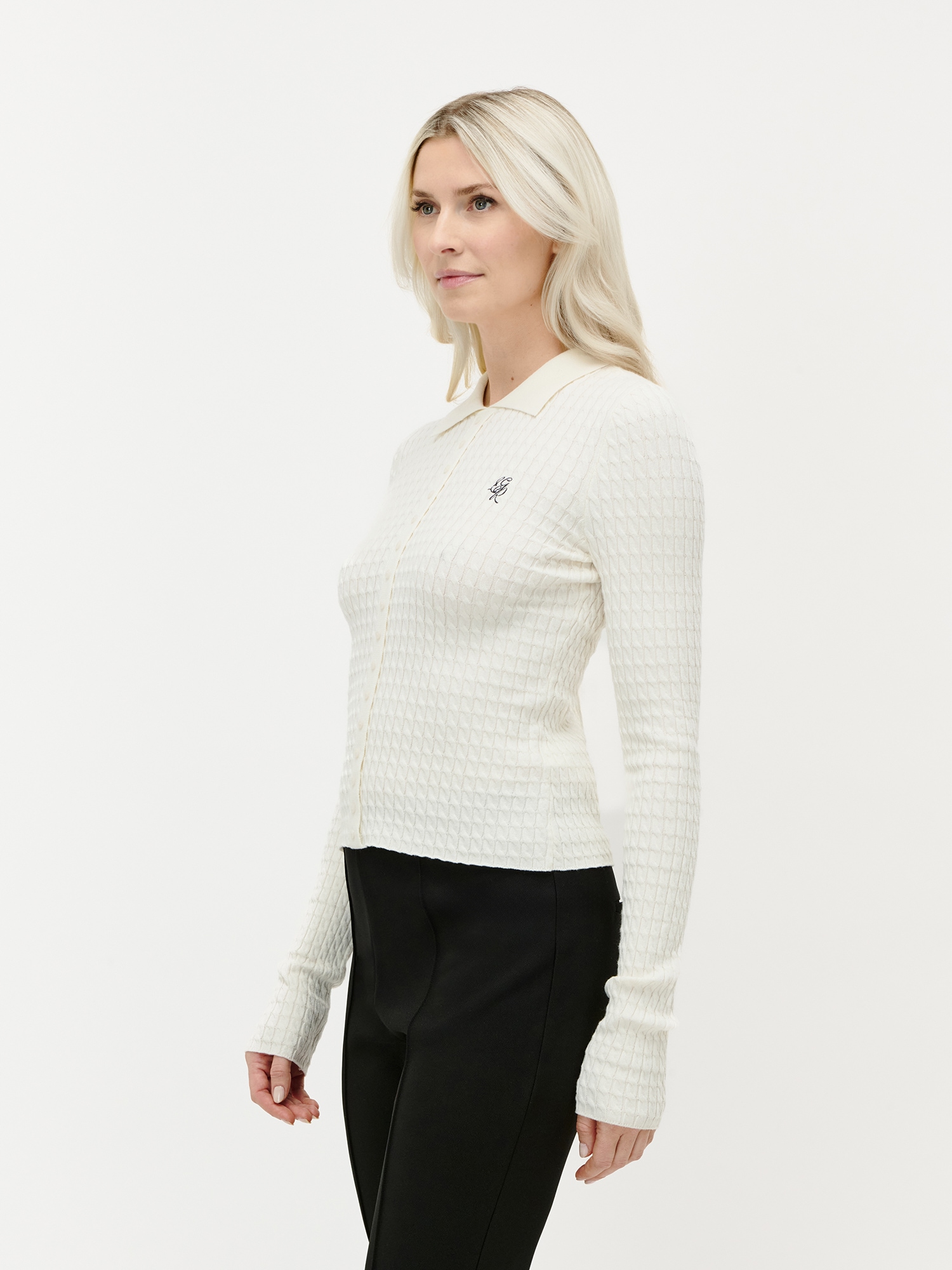 LeGer Polokragenpullover »Manolja, LeGer by Lena Gercke« mit Fake-Knopfleiste, schmale Passform