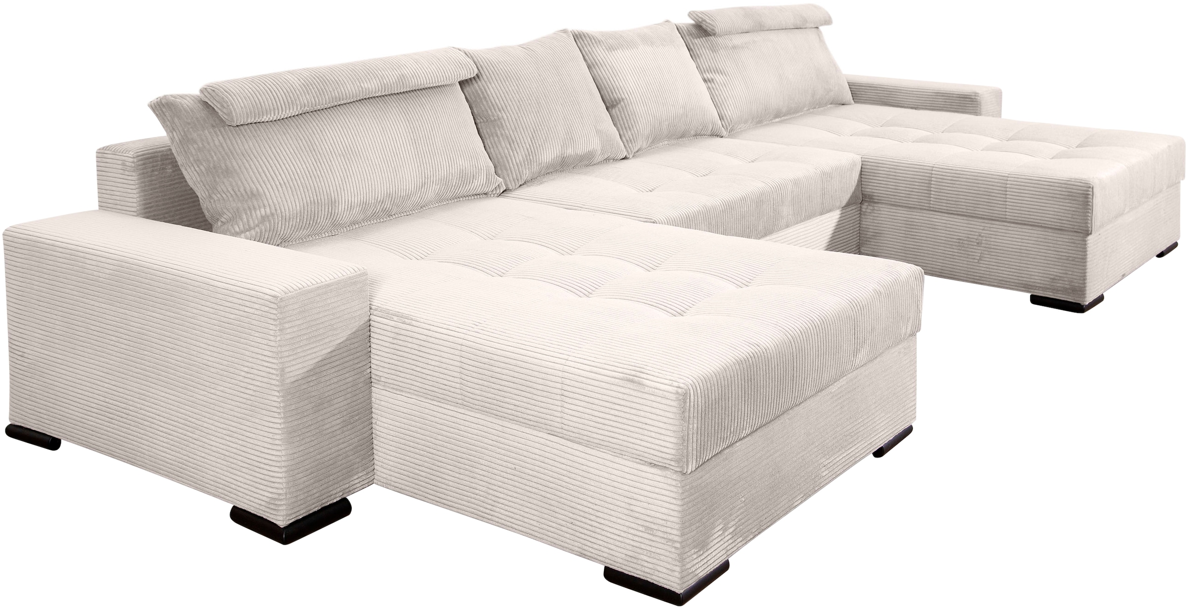 COLLECTION AB Wohnlandschaft »XXXL-Josy Relax U-Form Breite 352 cm, mit 2 gleich großen Recamieren«, inkl. Bettfunktion, Bettkasten, mit 4 Rückenkissen in zwei Größen