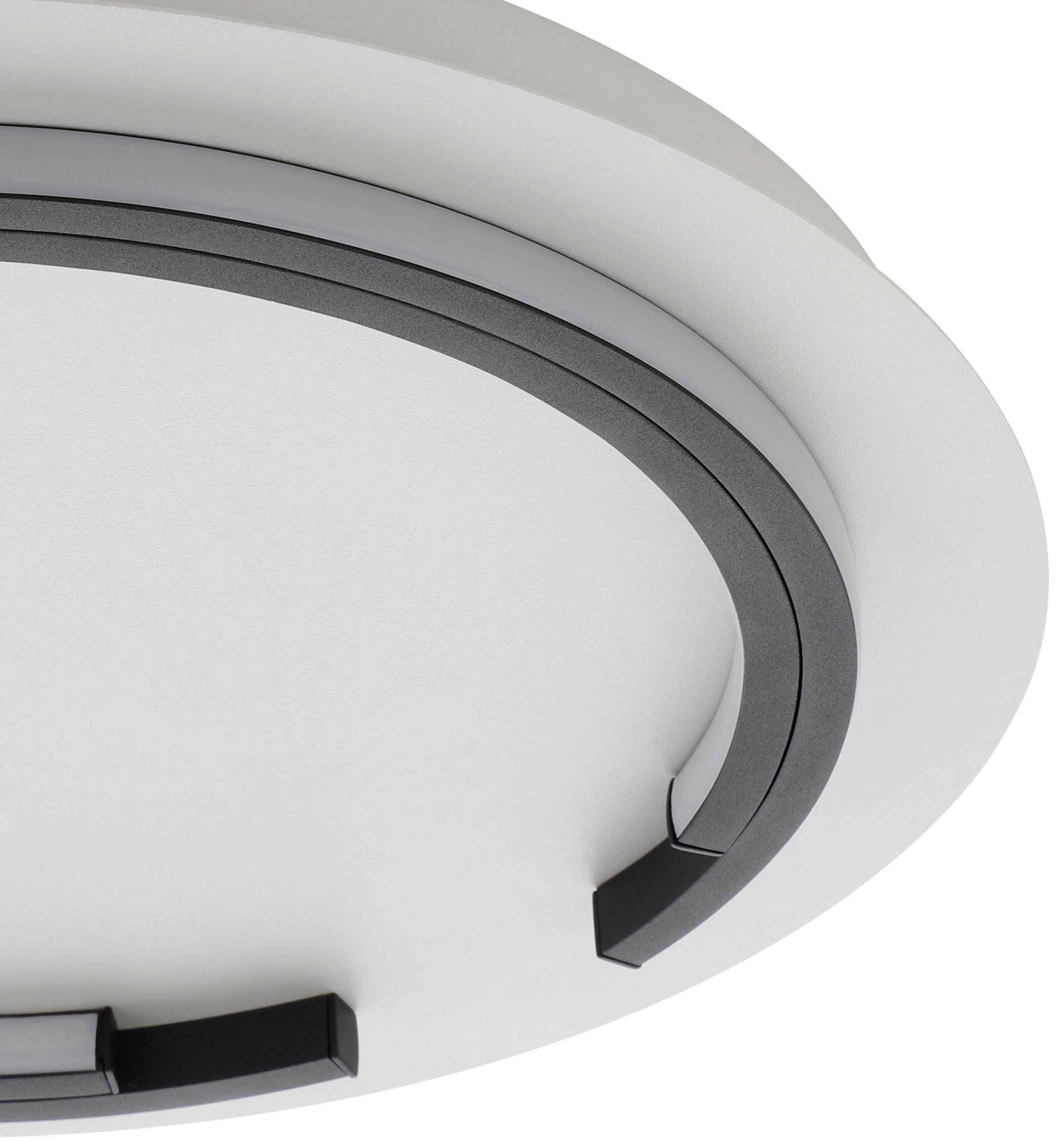 EGLO Deckenleuchte »ZAMPOTE«, Leuchtmittel LED-Modul | LED fest integriert, Deckenleuchte in weiß und schwarz aus Alu, Stahl - 25W - Warmweiß