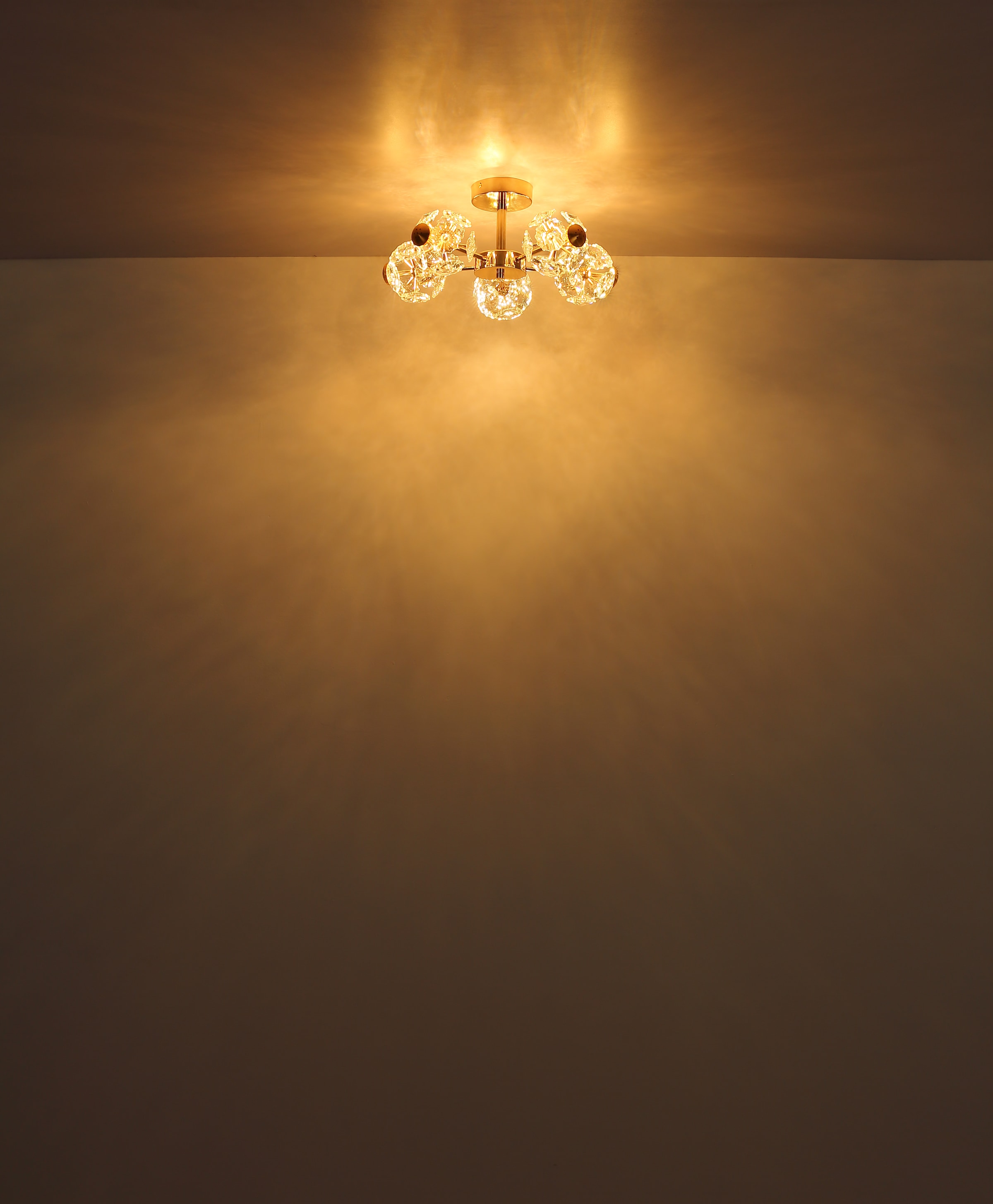 GLOBO LIGHTING LED Deckenleuchte »FLORIELLA« LED-Modul 1 Stk. Warmweiß Deckenlampe/goldfarben/Glaskristalle/3000K