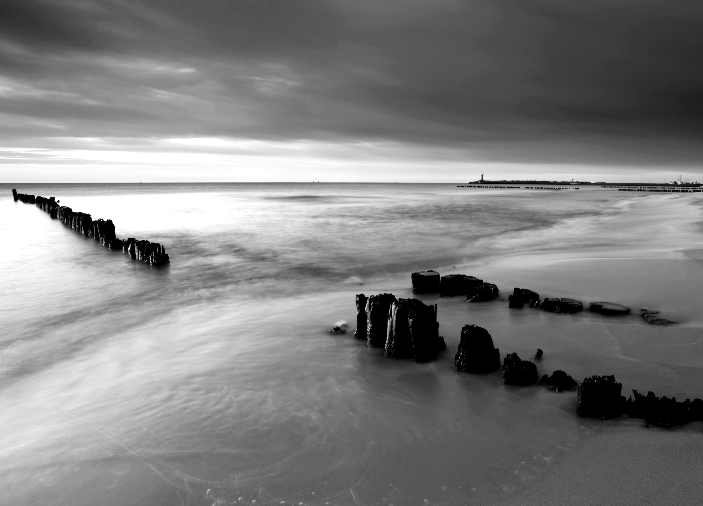 Papermoon Fototapete »Strand Schwarz & Weiß« günstig online kaufen